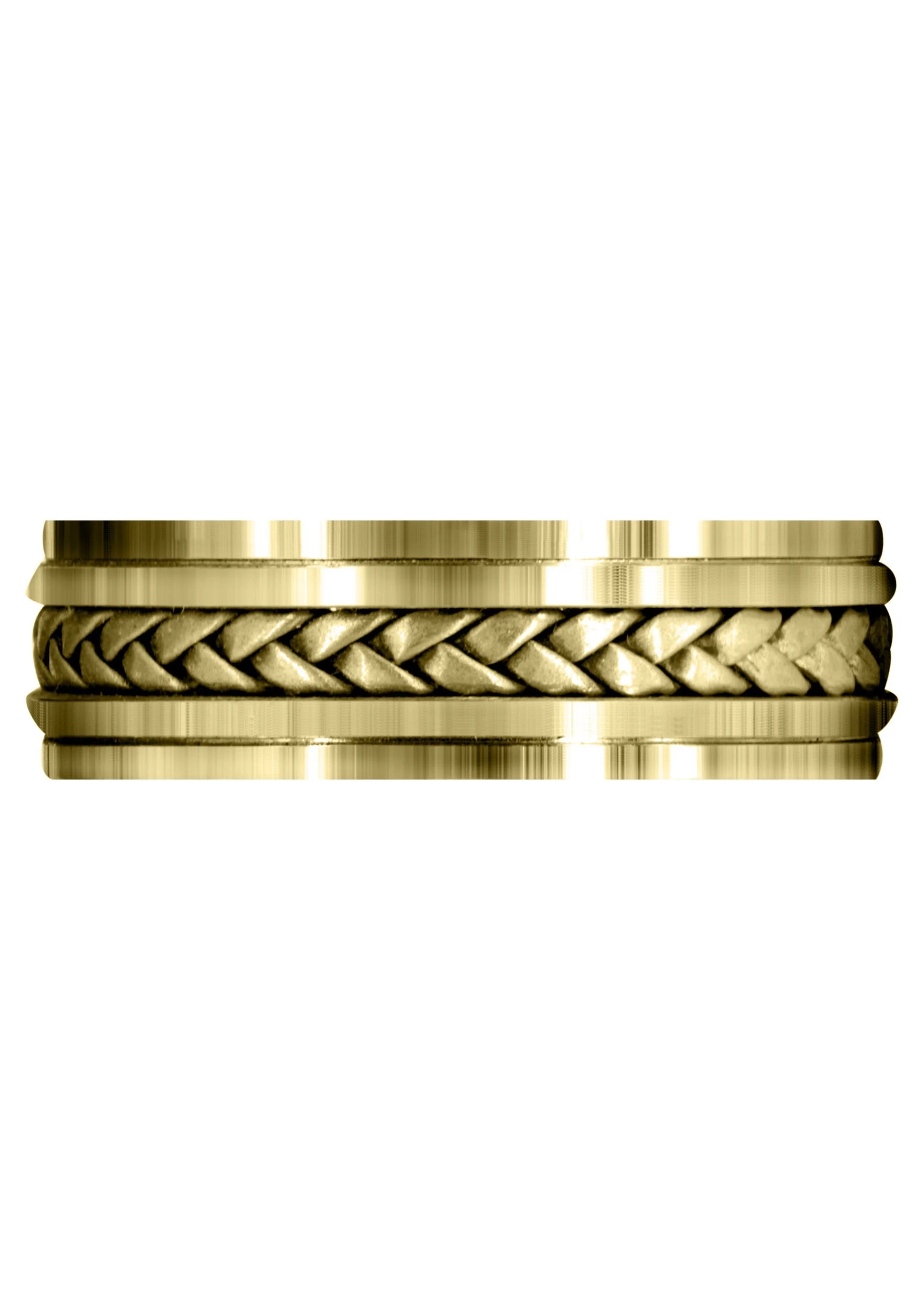 Yellow Gold Hand Woven Mens Wedding Band | Satin Finish (Cole) - Image 2