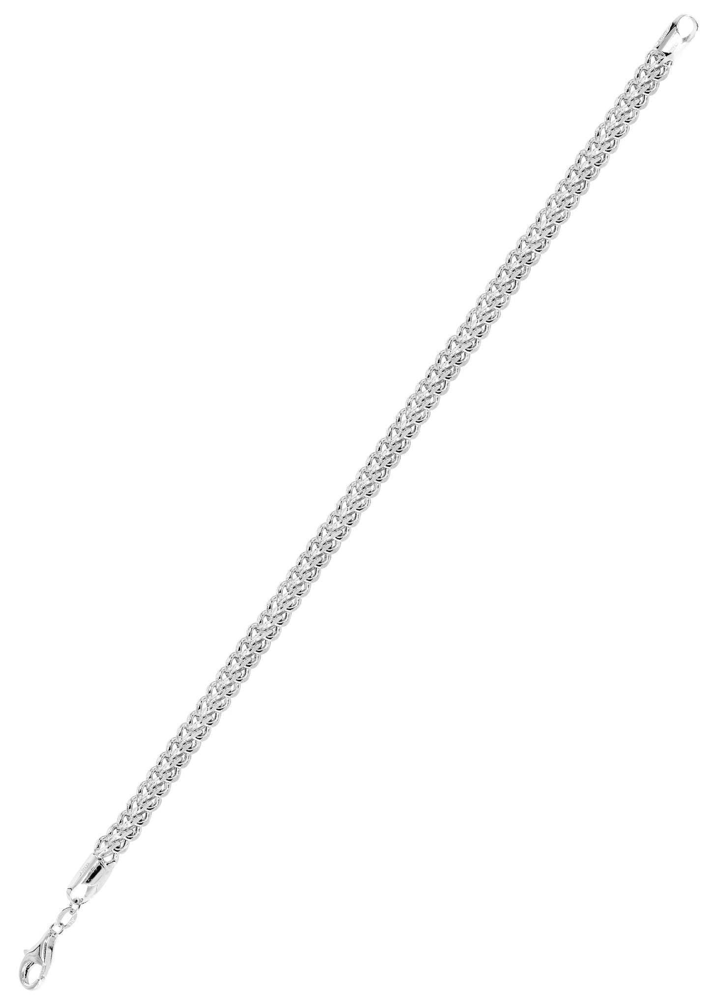 Semi Solid  Mens Diamond Cut Franco Bracelet 10K/14K White Gold - Image 3