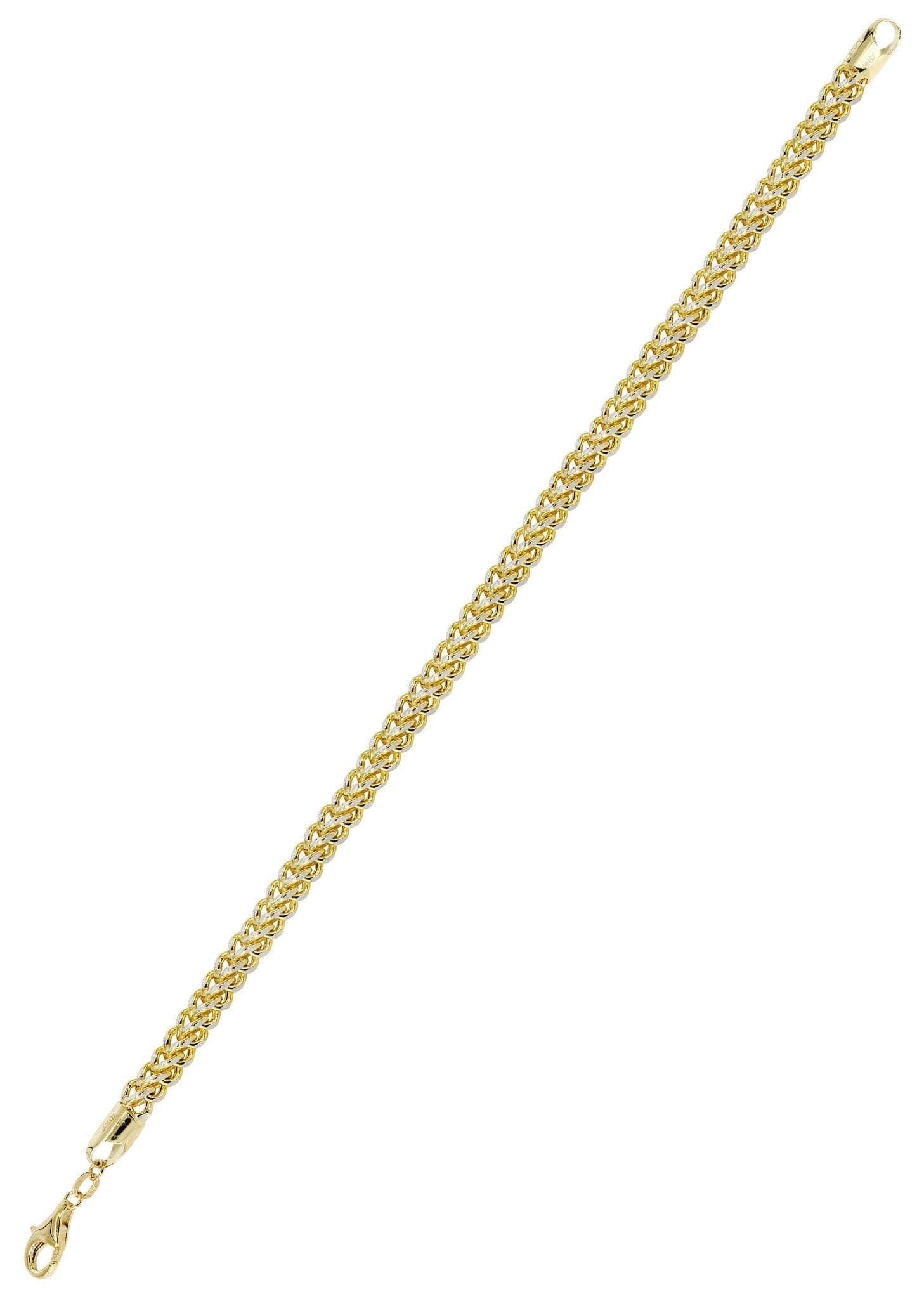 Semi Solid Mens Diamond Cut Franco Bracelet 10K/14K Yellow Gold - Image 3