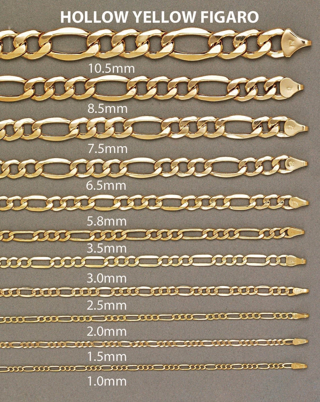 Semi Solid Mens Figaro Bracelet 10K/14K Yellow Gold - Image 4