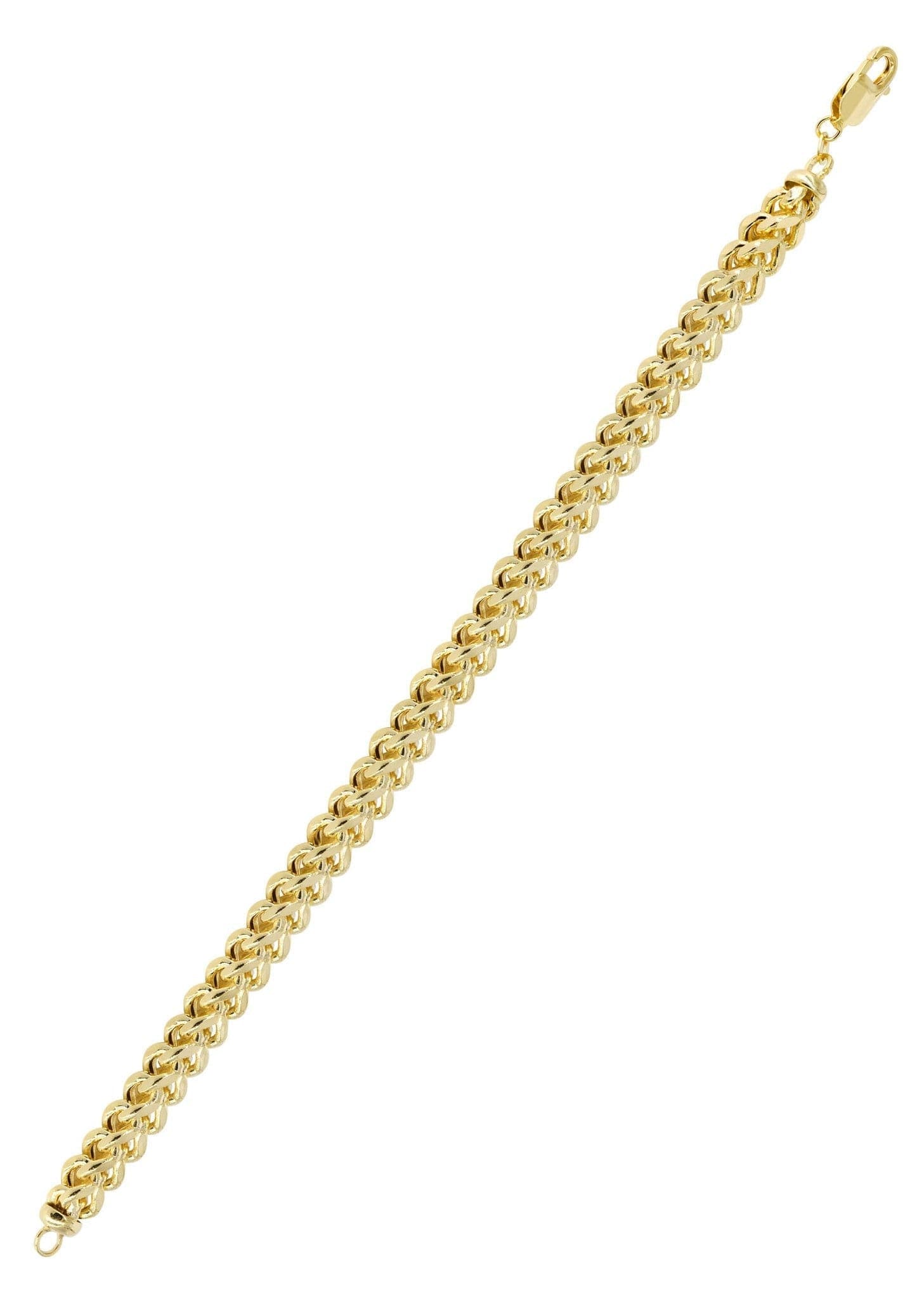 Semi Solid  Mens Franco Bracelet 10K/14K Yellow Gold - Image 3