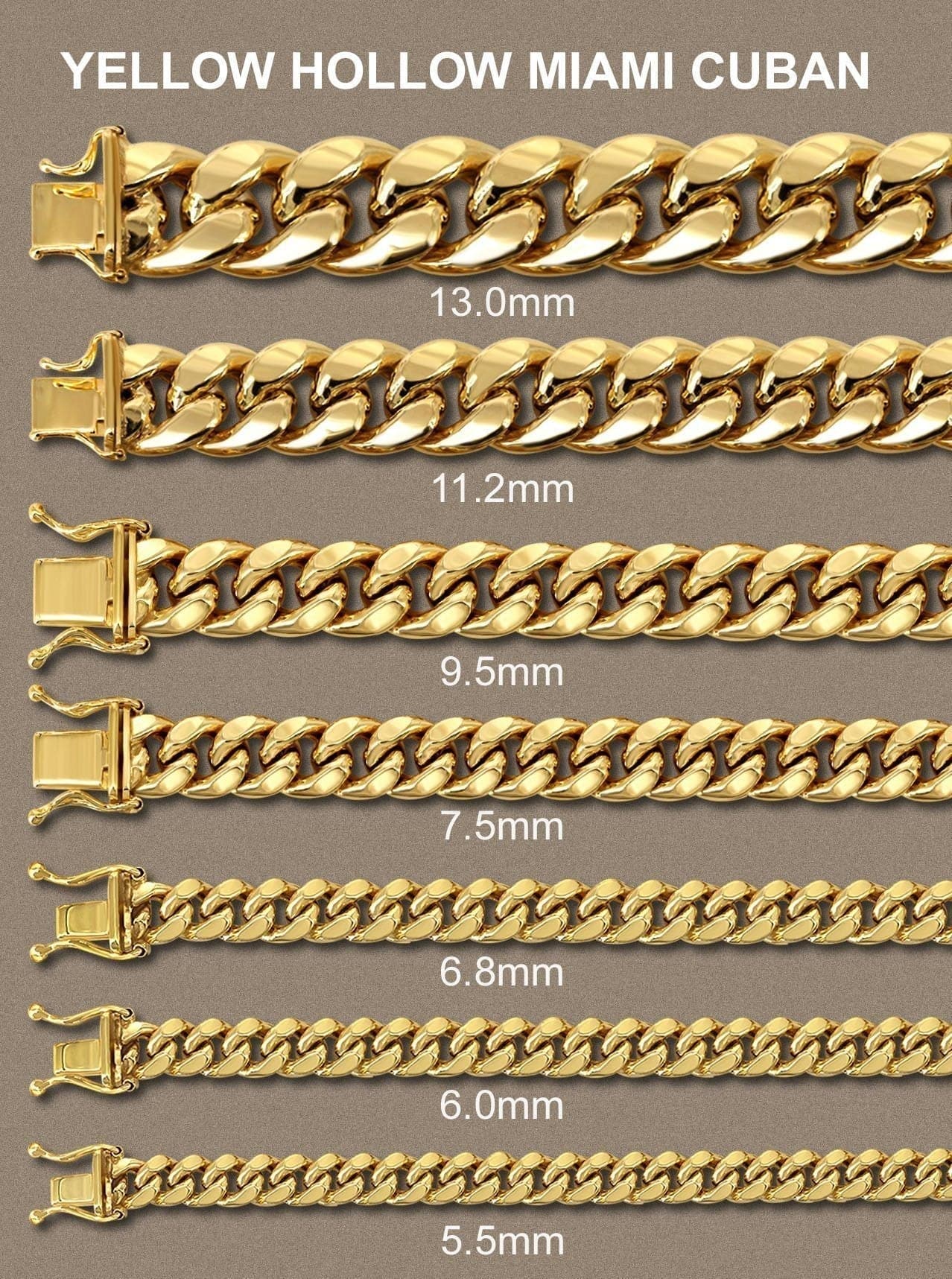 Semi Solid Mens Miami Cuban Link Bracelet 10K/14K Yellow Gold - Image 4