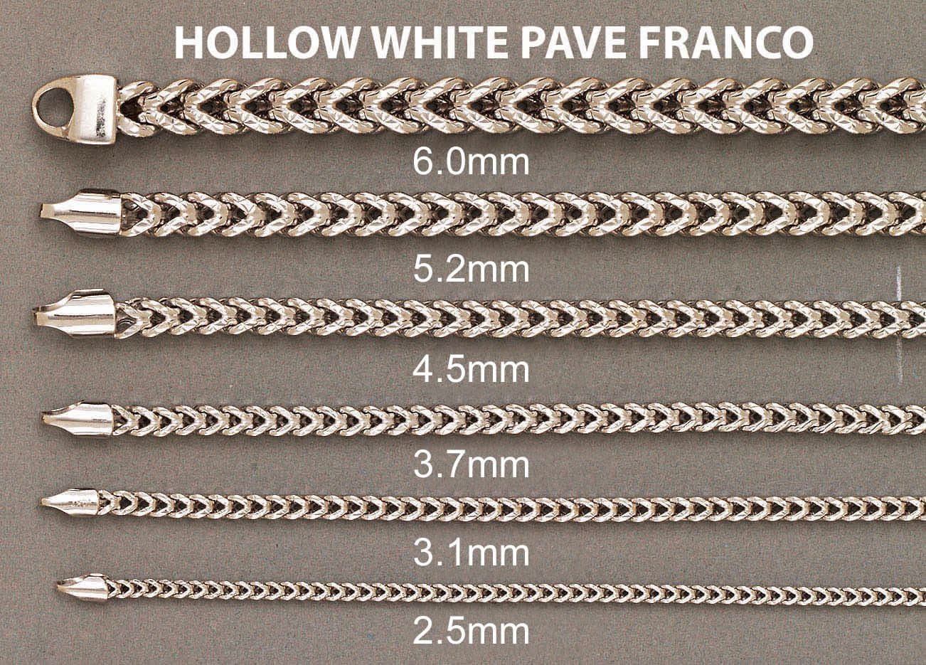 14K White Gold Bracelet  Semi Solid  Franco Diamond Cut - Image 4