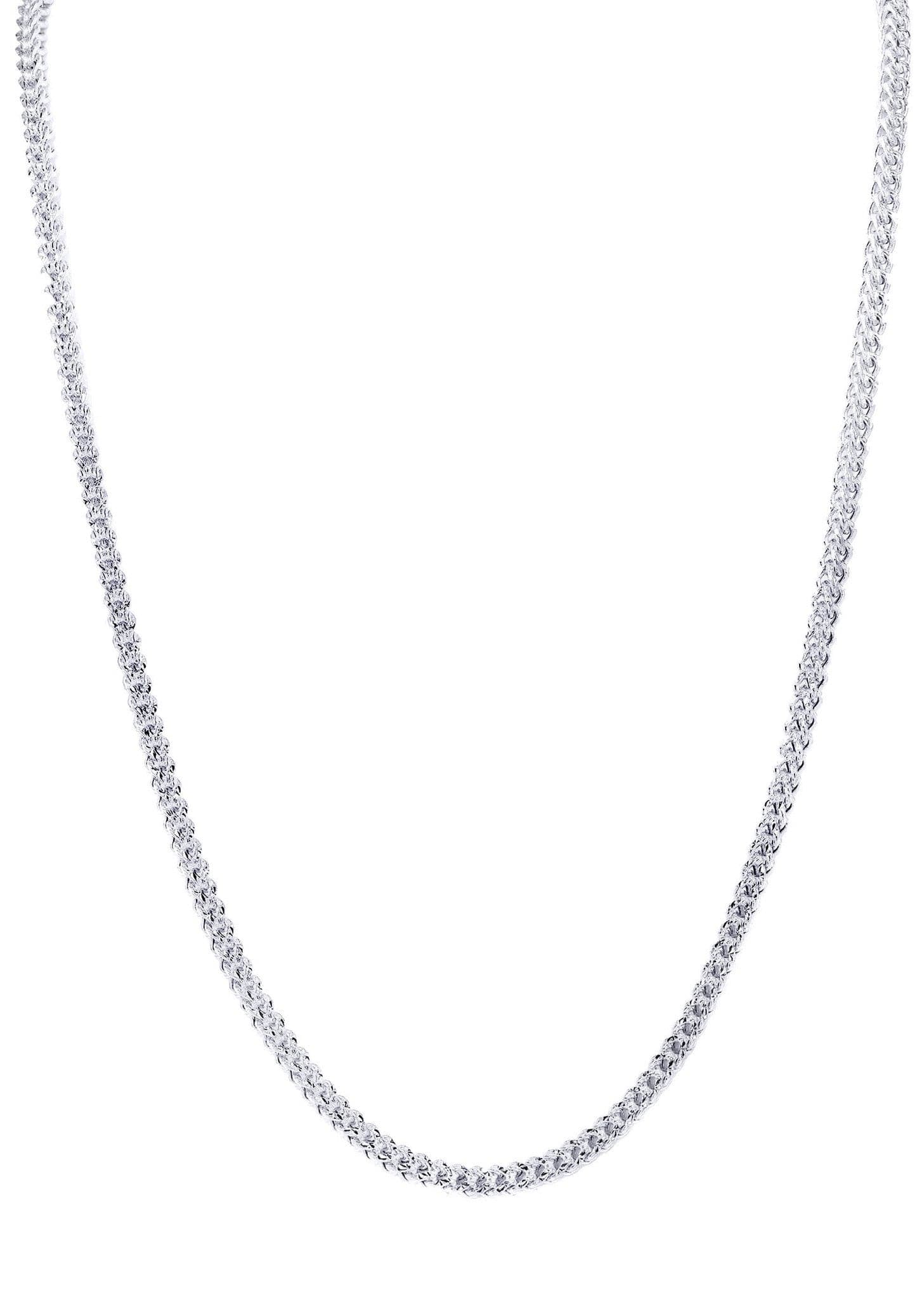 Mens Semi Solid  Diamond Cut Franco Chain 10K White Gold - Image 3