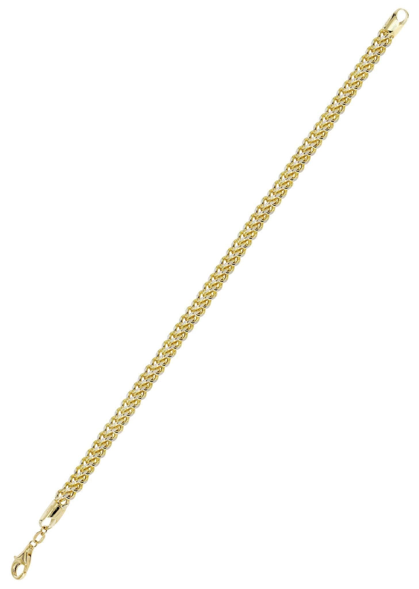Semi Solid Womens Diamond Cut Franco Bracelet 10K/14K Yellow Gold - Image 3