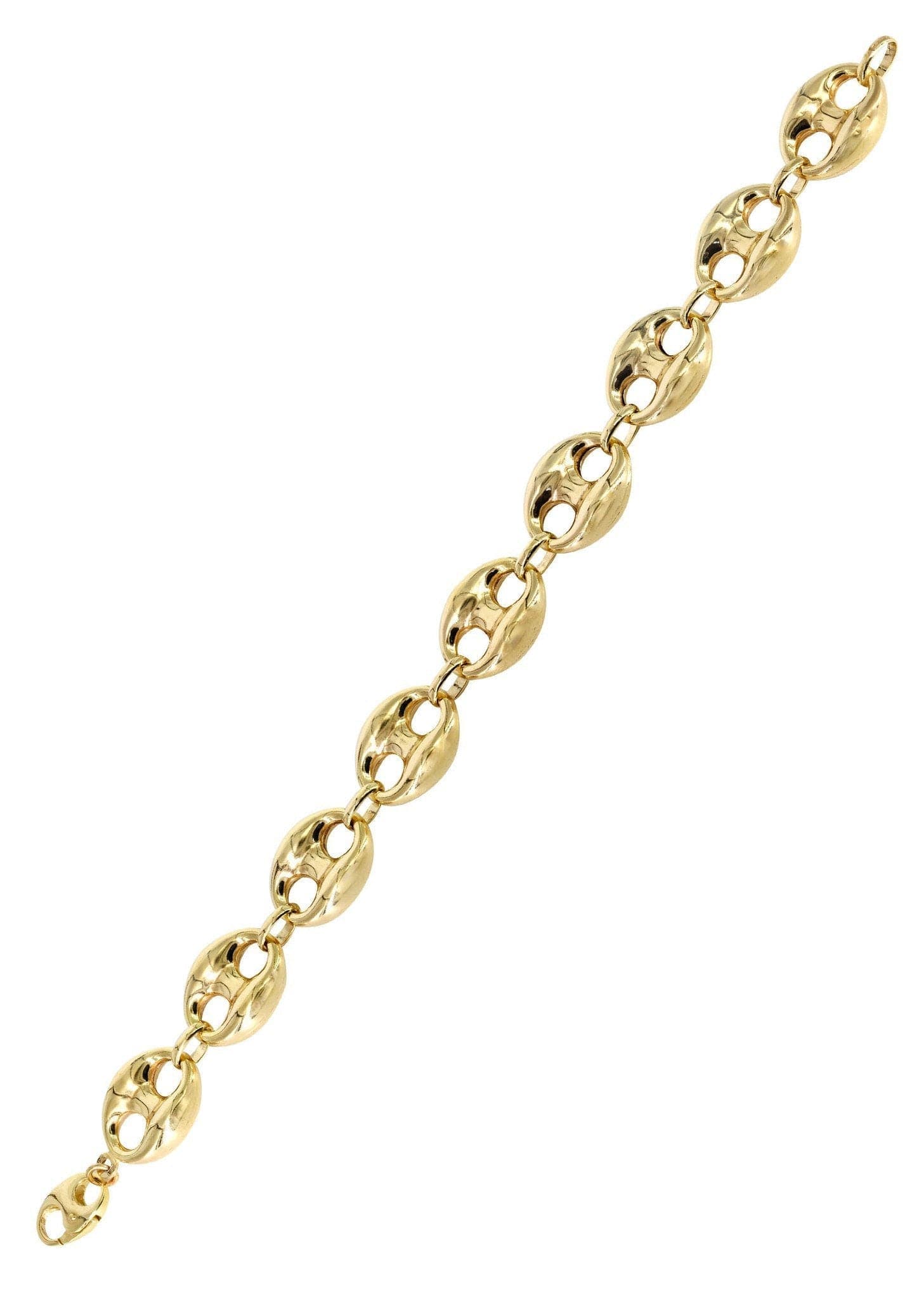 Semi Solid Womens Puff Bracelet 10K/14K Yellow Gold - Image 3