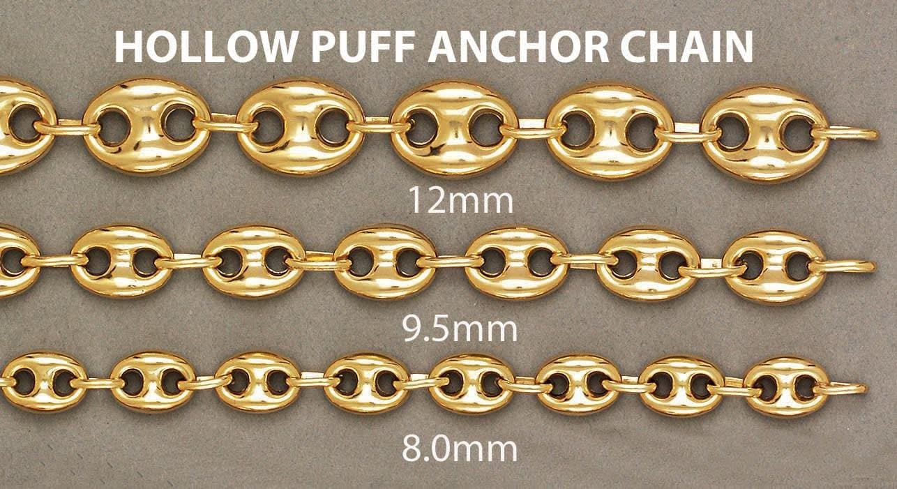 Semi Solid Womens Puff Bracelet 10K/14K Yellow Gold - Image 4
