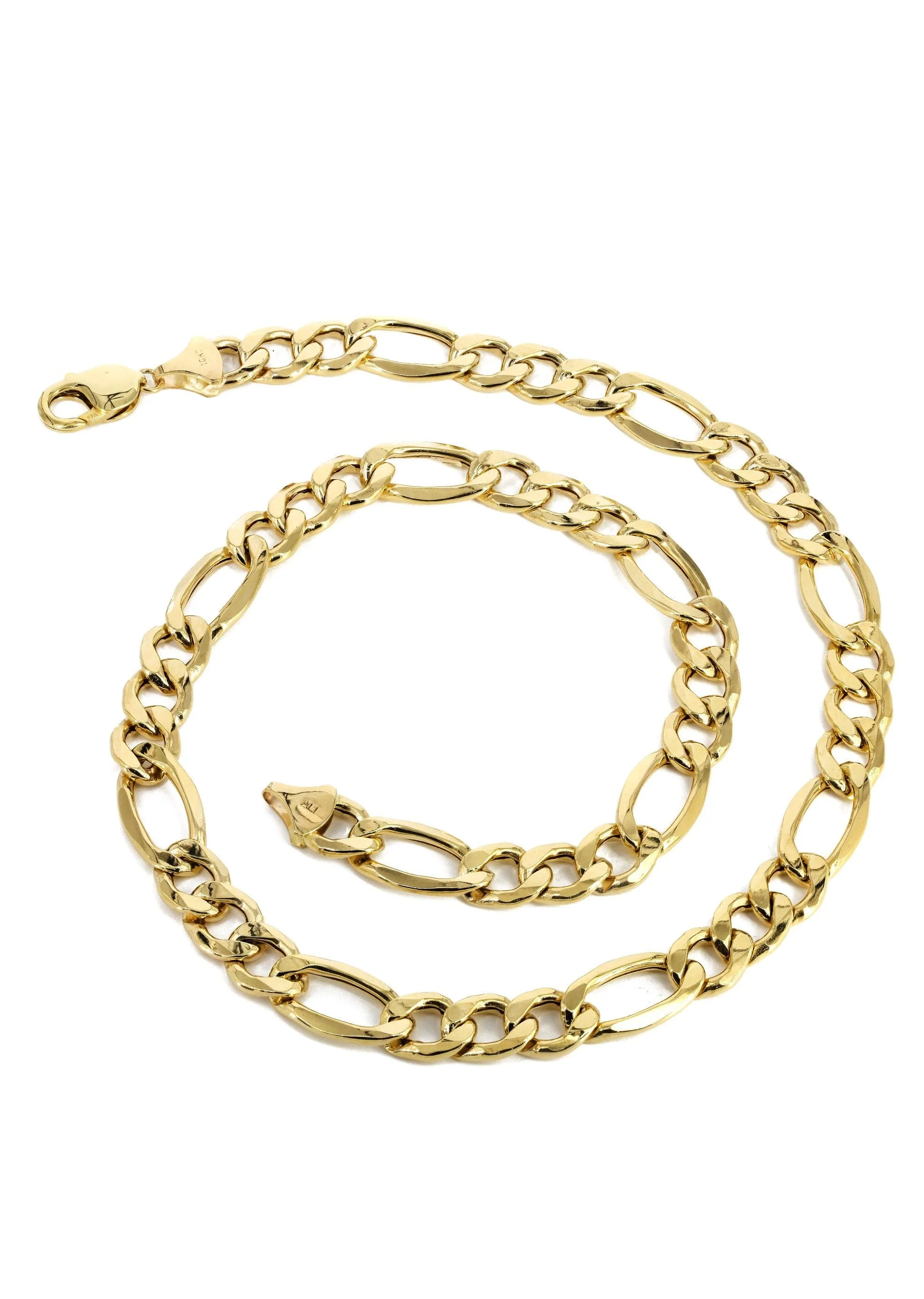 Mens Semi Solid  Figaro Chain 10K Gold - Image 3