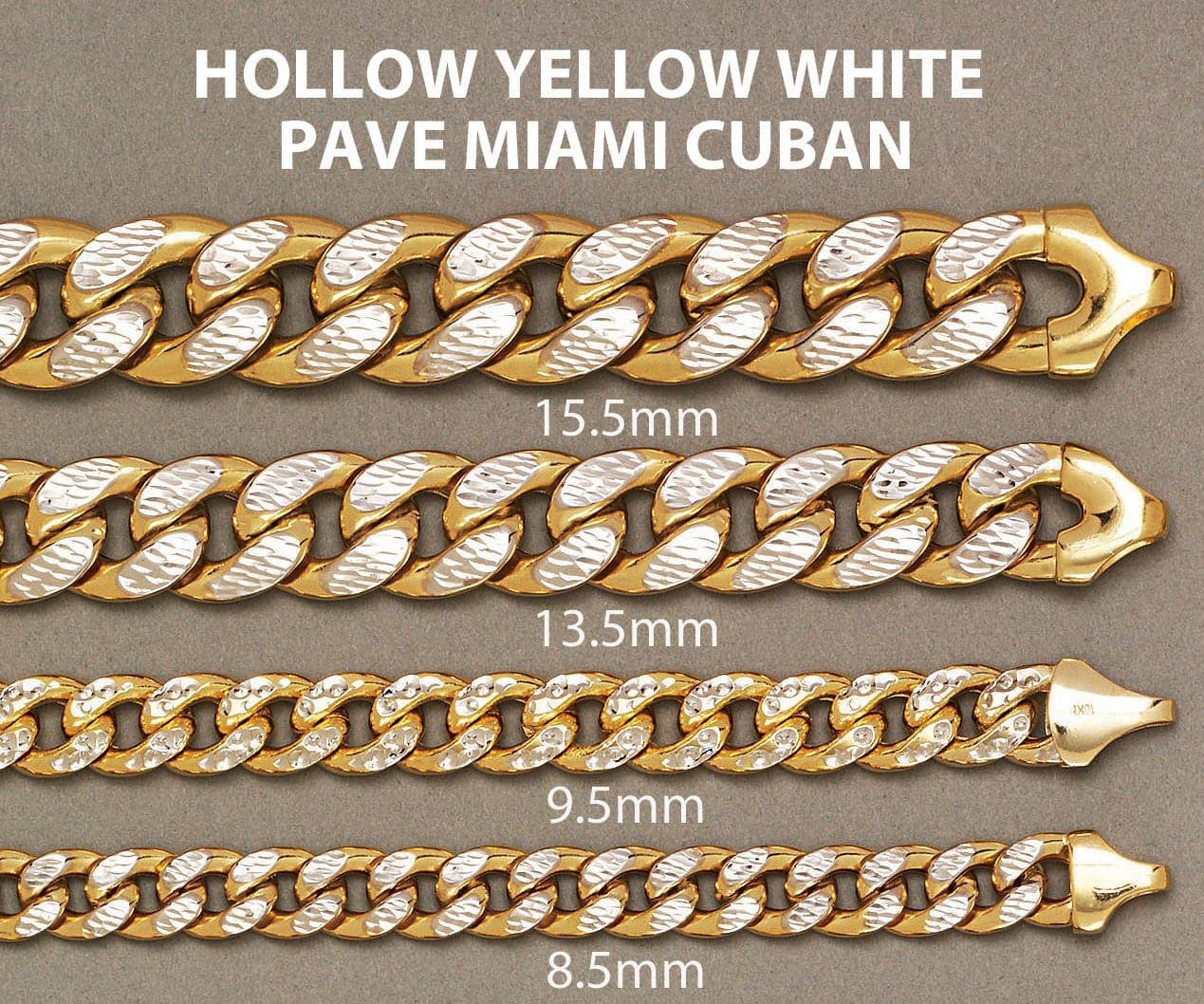 Mens Semi Solid  Diamond Cut Miami Cuban Link Chain 10k Gold - Image 5