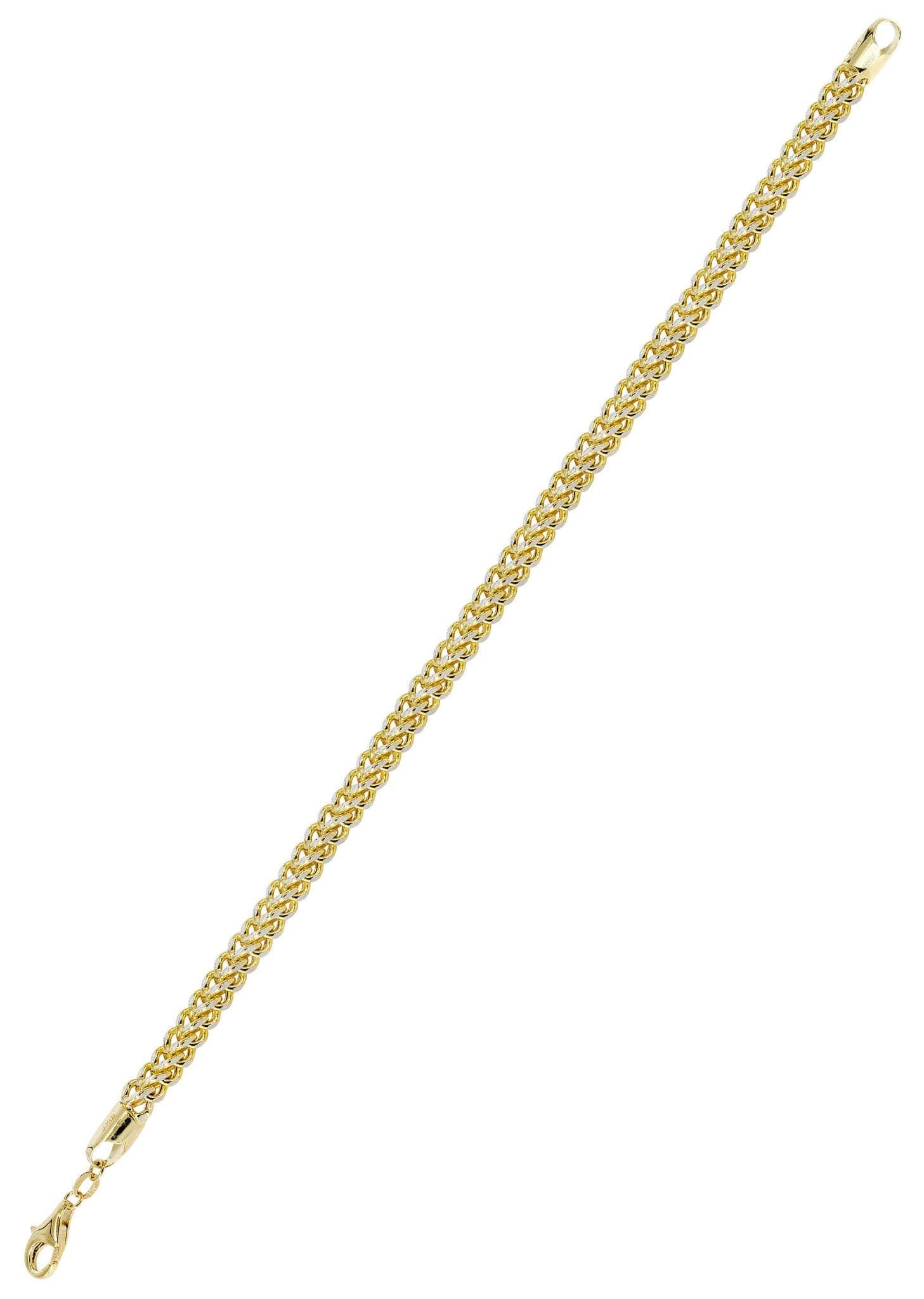 Semi Solid  Mens Diamond Cut Franco Bracelet 10K Yellow Gold - Image 3