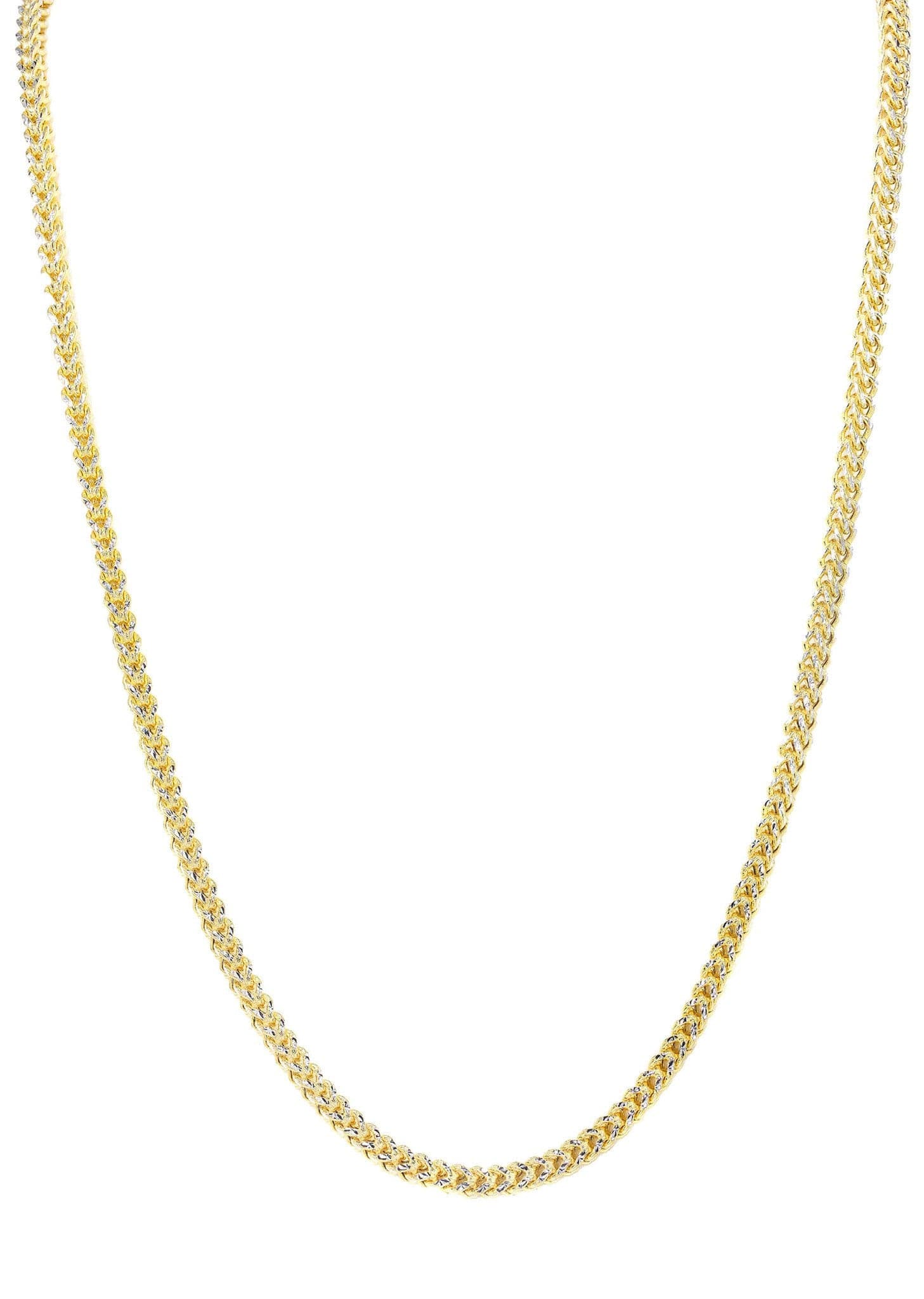 Semi Solid  Diamond Cut Franco Chain 14K Yellow Gold - Image 3