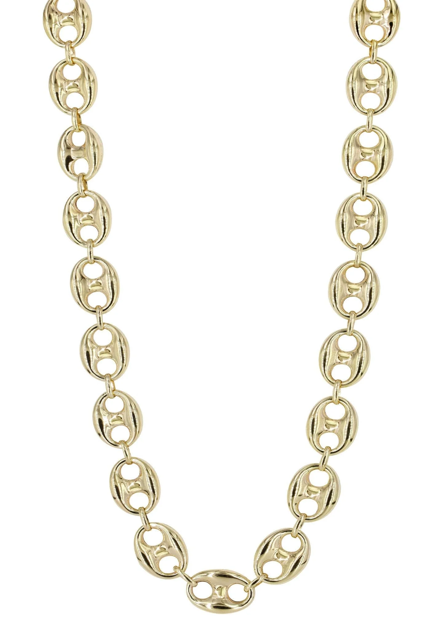 Mens Semi Solid  Puff Chain 10K Gold - Image 3