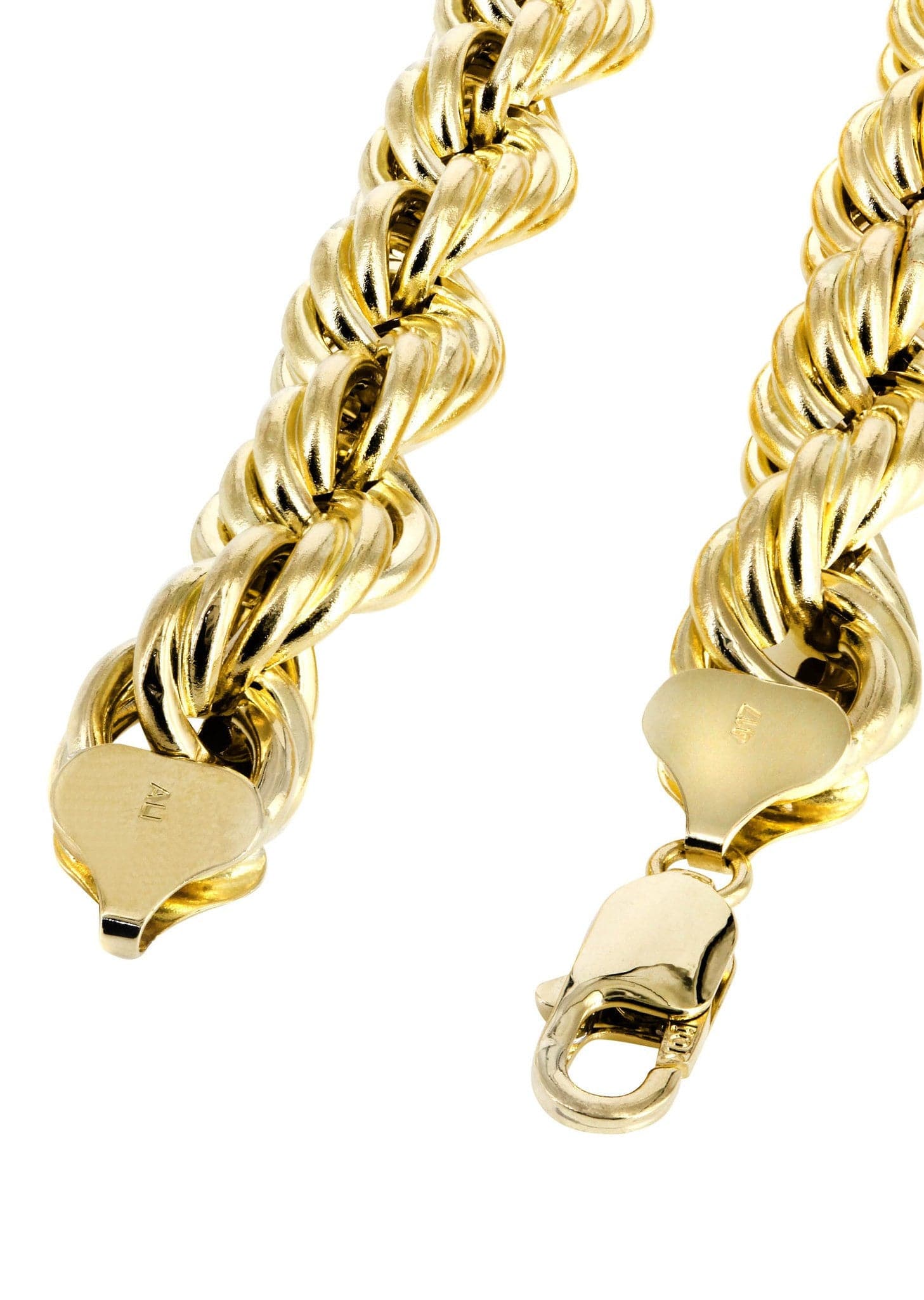 Mens Semi Solid  Rope Chain 10K Gold - Image 4