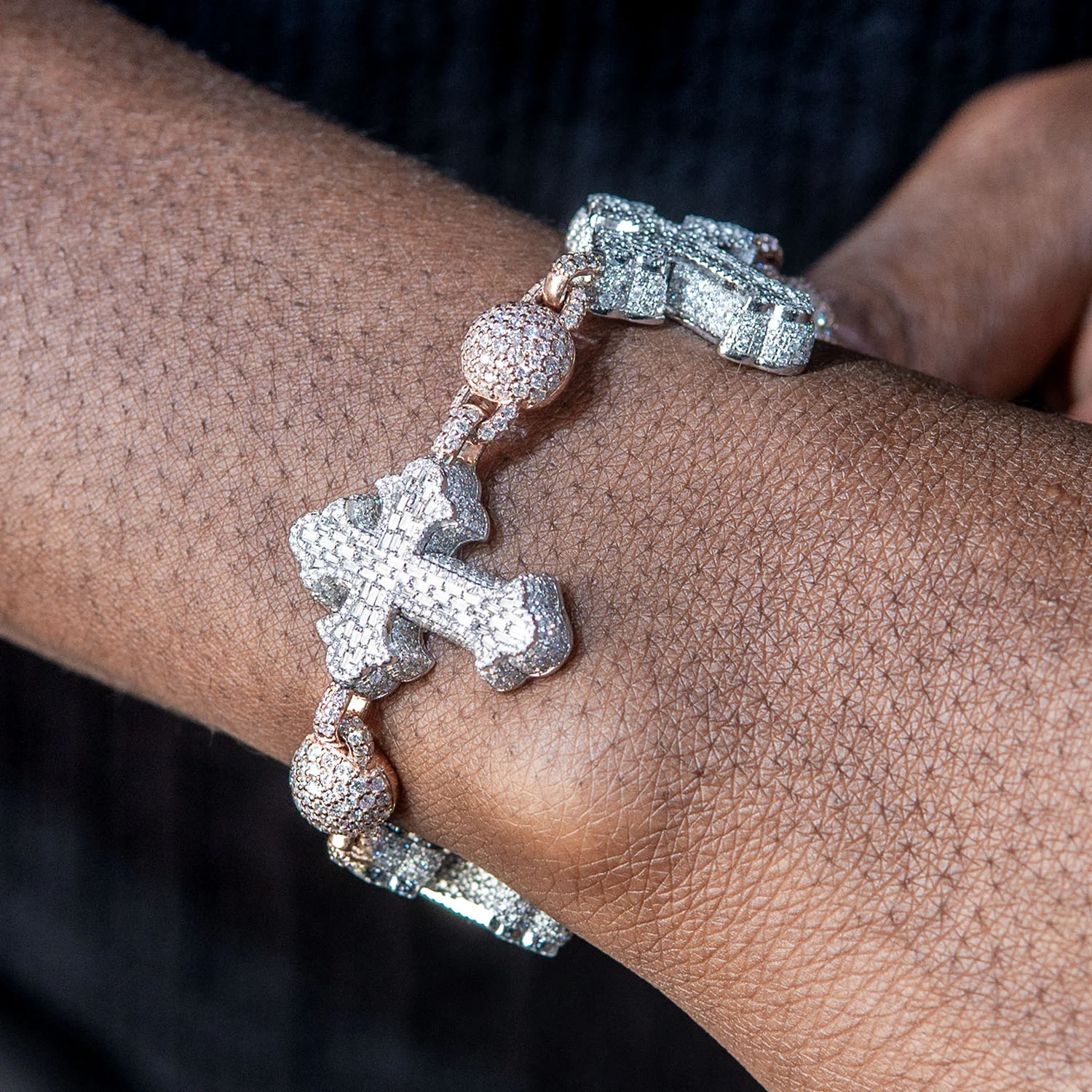 High End Jewelry - Iced Out Cross Bracelet - Image 2