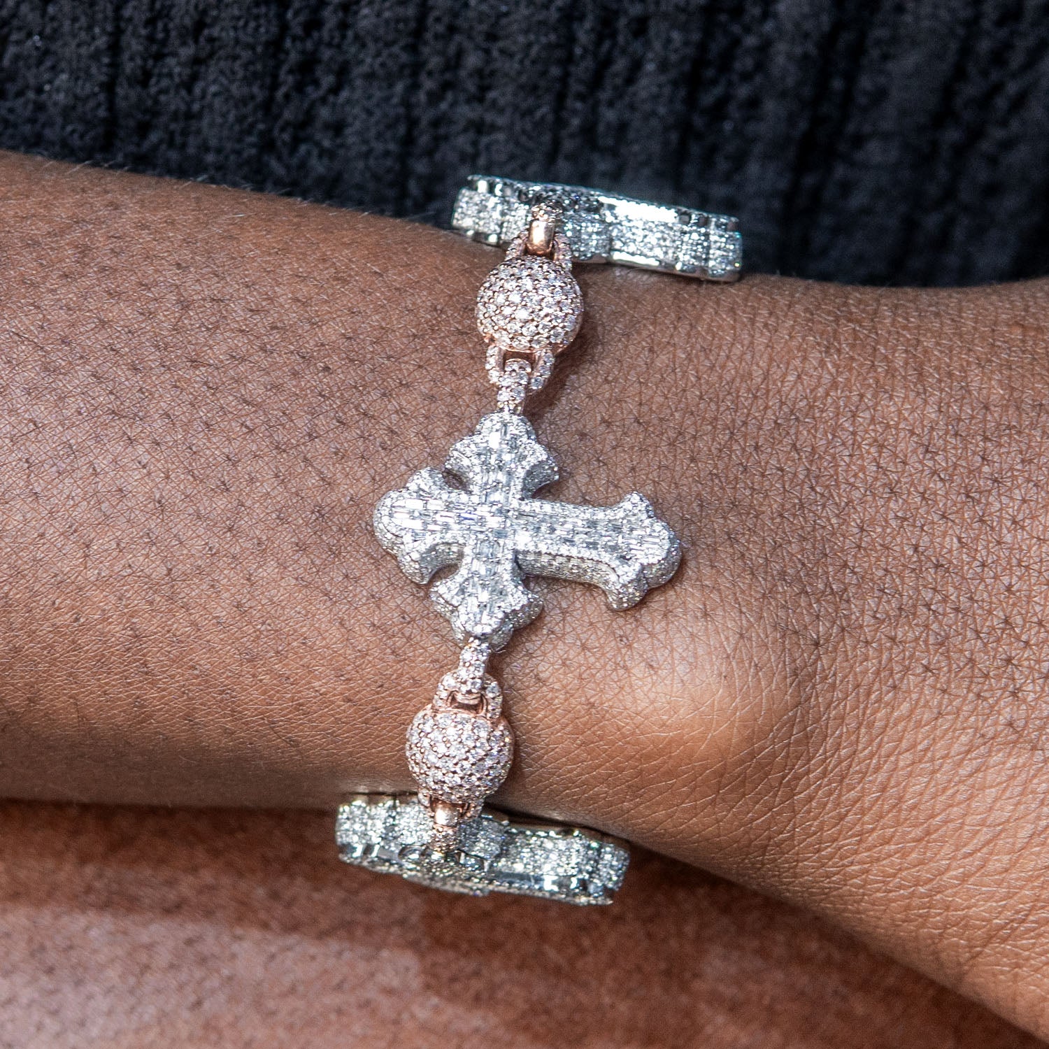 High End Jewelry - Iced Out Cross Bracelet - Image 3