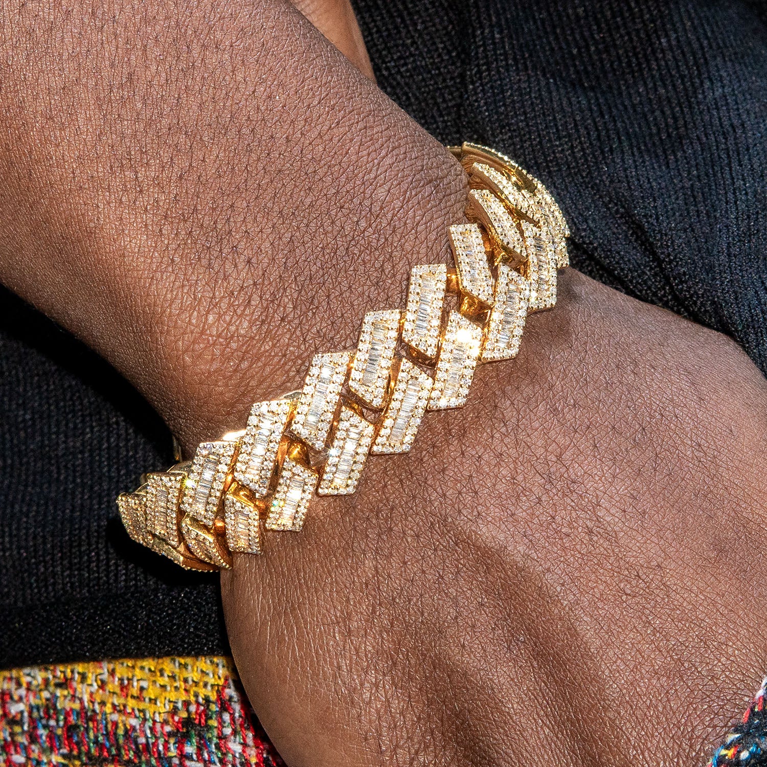 High End Jewelry - Diamond Iced Out Cuban Baguette Bracelet - Image 2