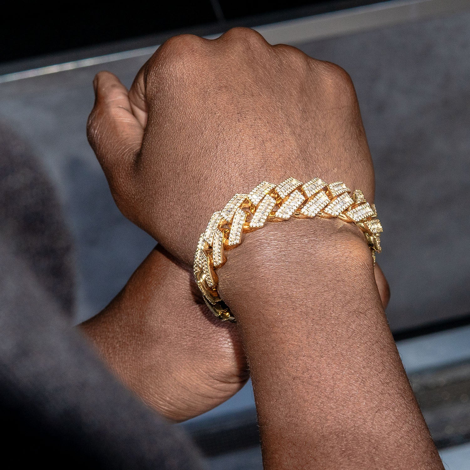 High End Jewelry - Diamond Iced Out Cuban Baguette Bracelet - Image 4