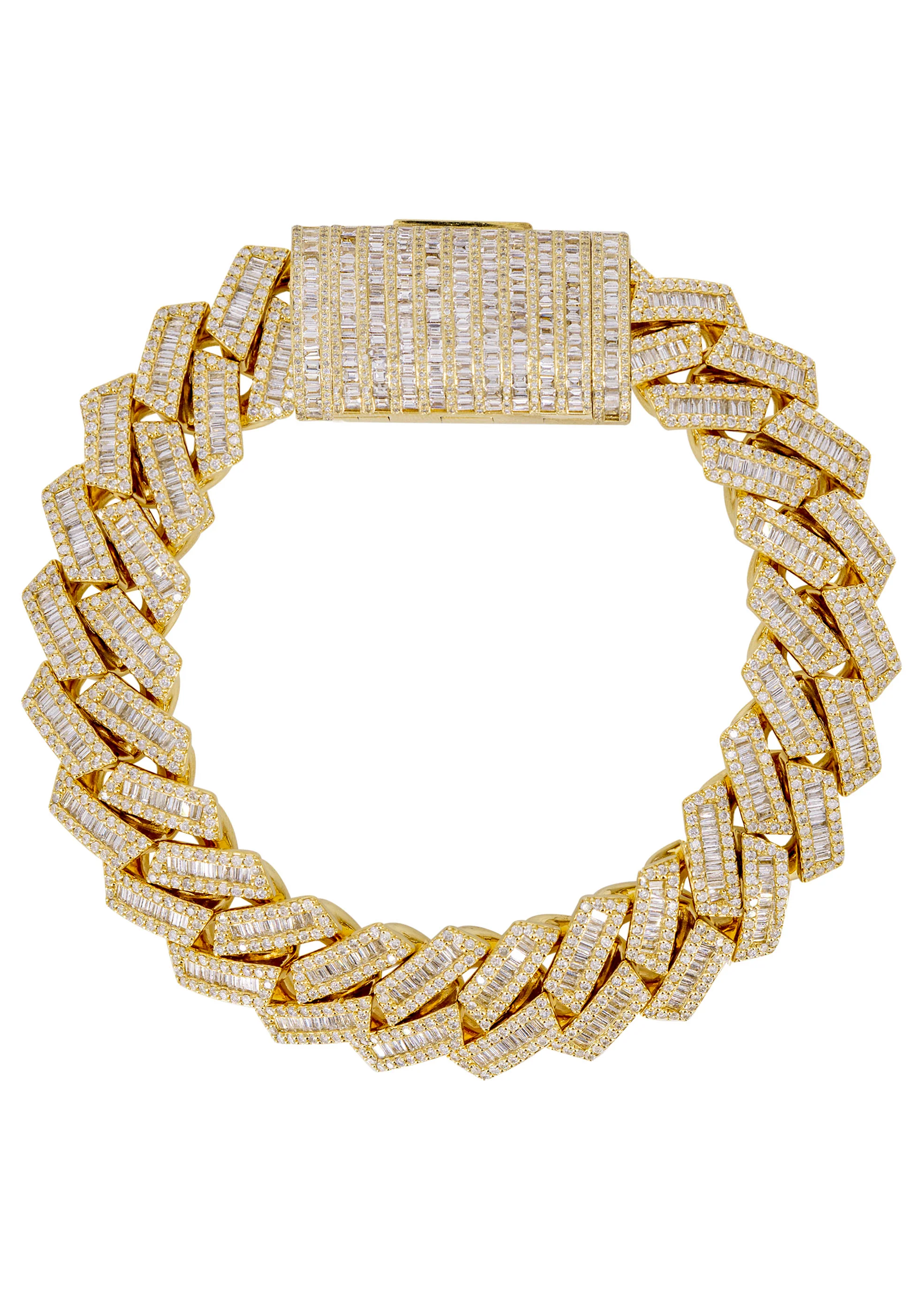 High End Jewelry - Diamond Iced Out Cuban Baguette Bracelet - Image 5