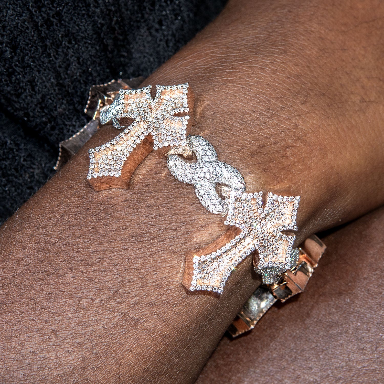 High End Jewelry - Iced Out Diamond Cross Bracelet - Image 2