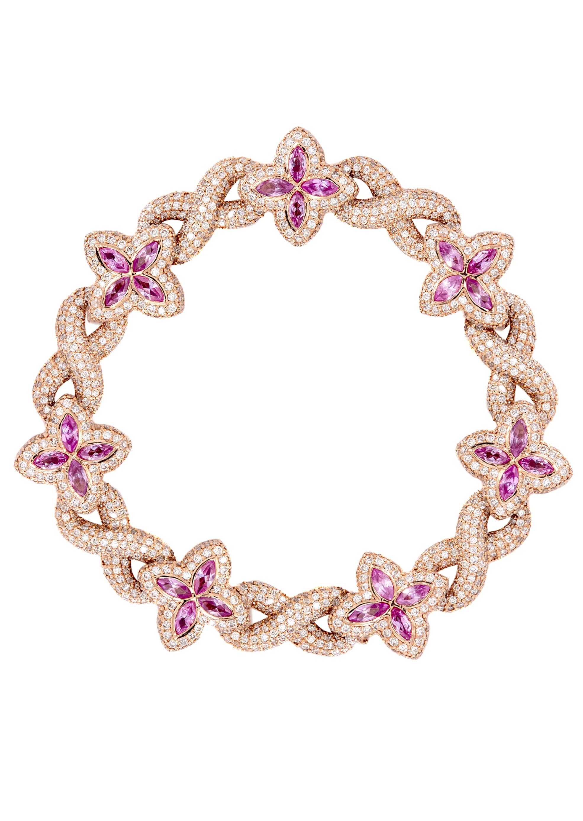 High End Jewelry - Iced Out Flower Bracelet - Image 5