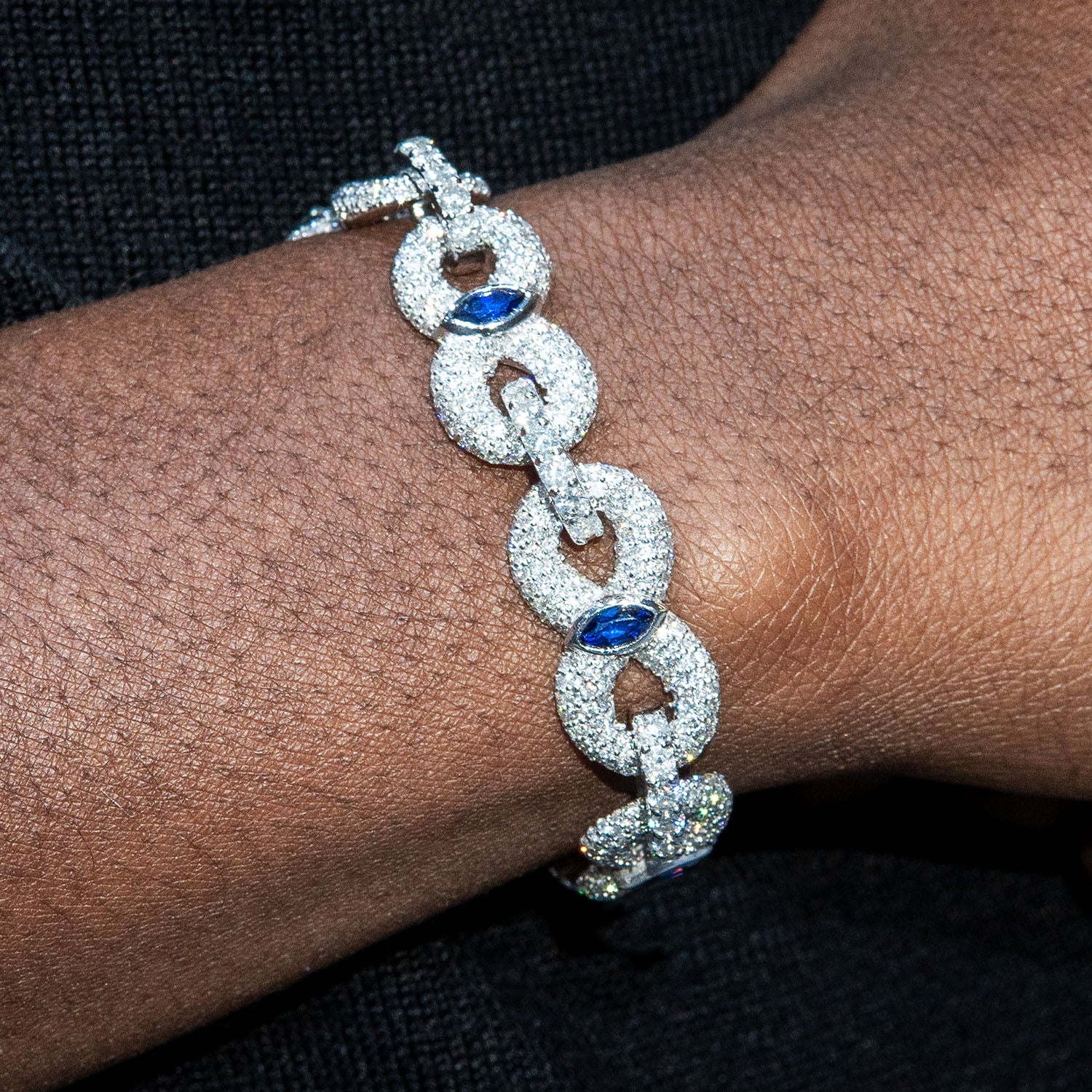 High End Jewelry - Iced Out Sapphire Bracelet