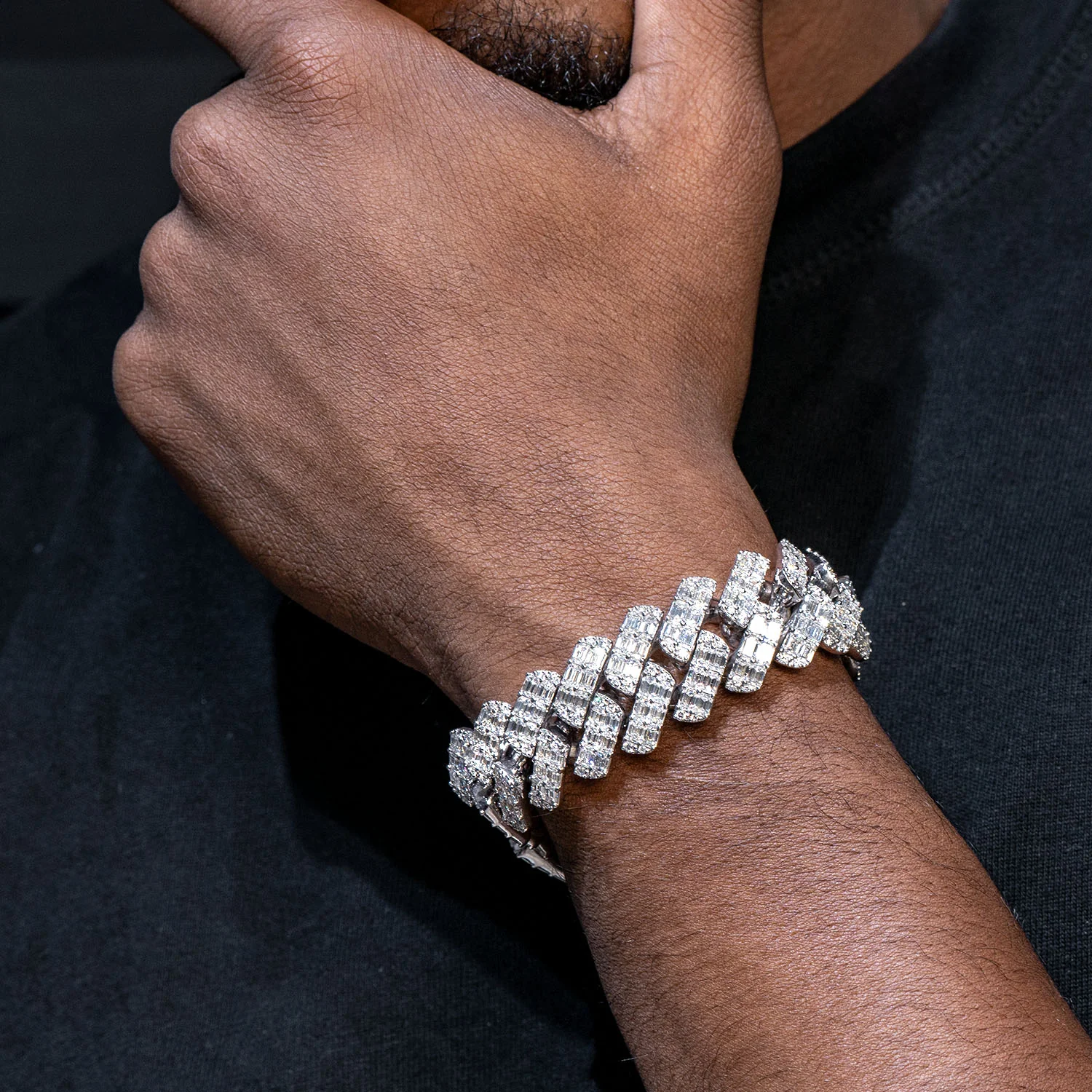 High End Jewelry - Iced Out Baguette Miami Cuban Link Bracelet - Image 3