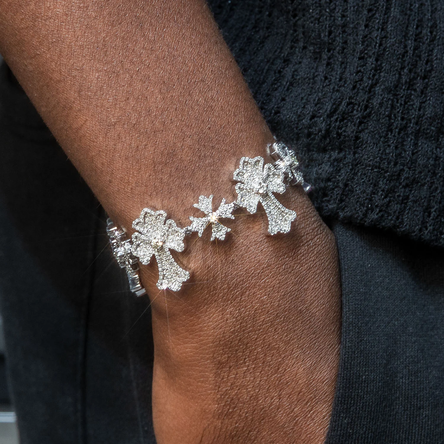 High End Jewelry - Iced Out Evil Eye Bracelet - Image 3