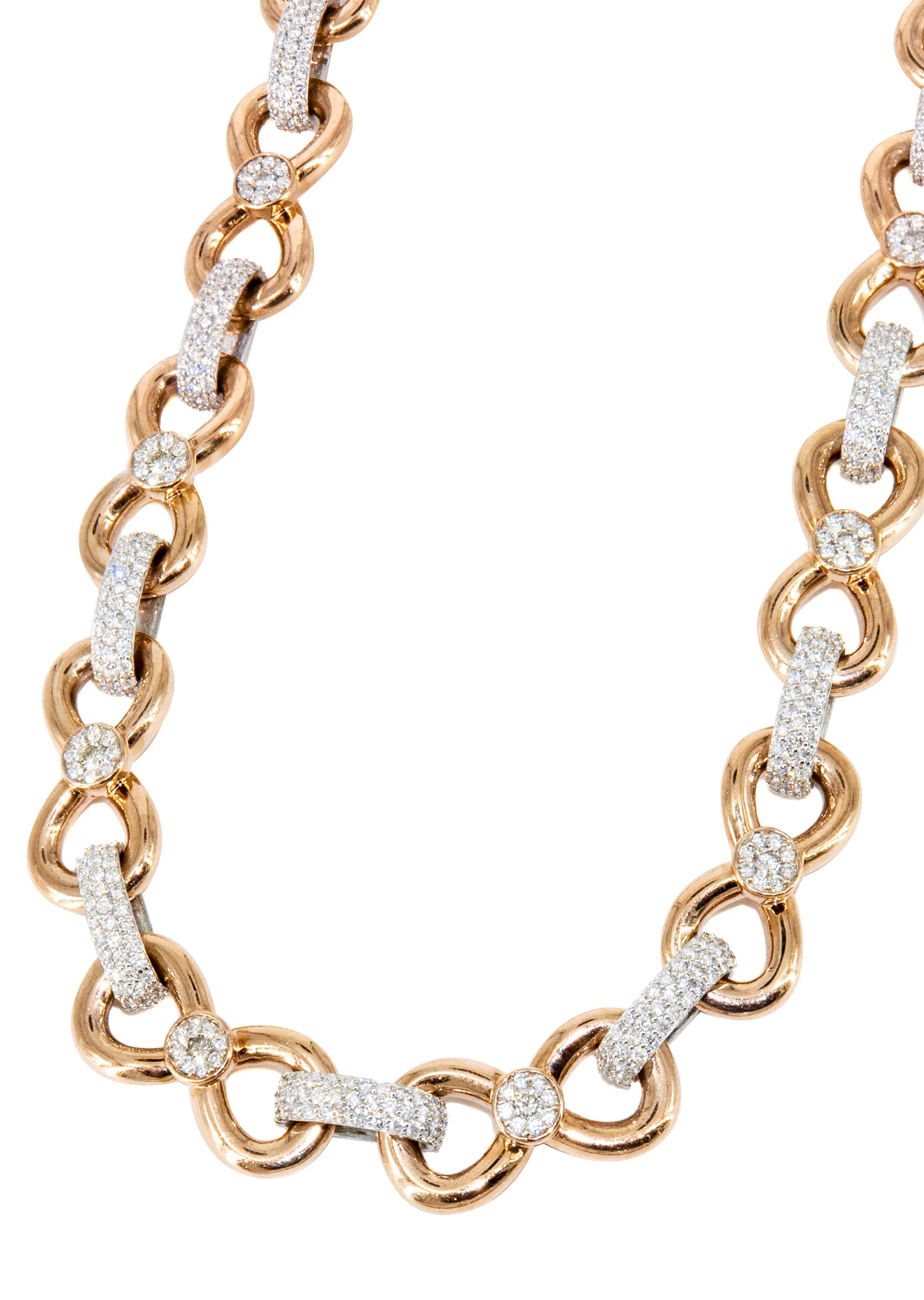 High End Jewelry - Diamond Rose Gold Tie Bow Link Chain - Image 5