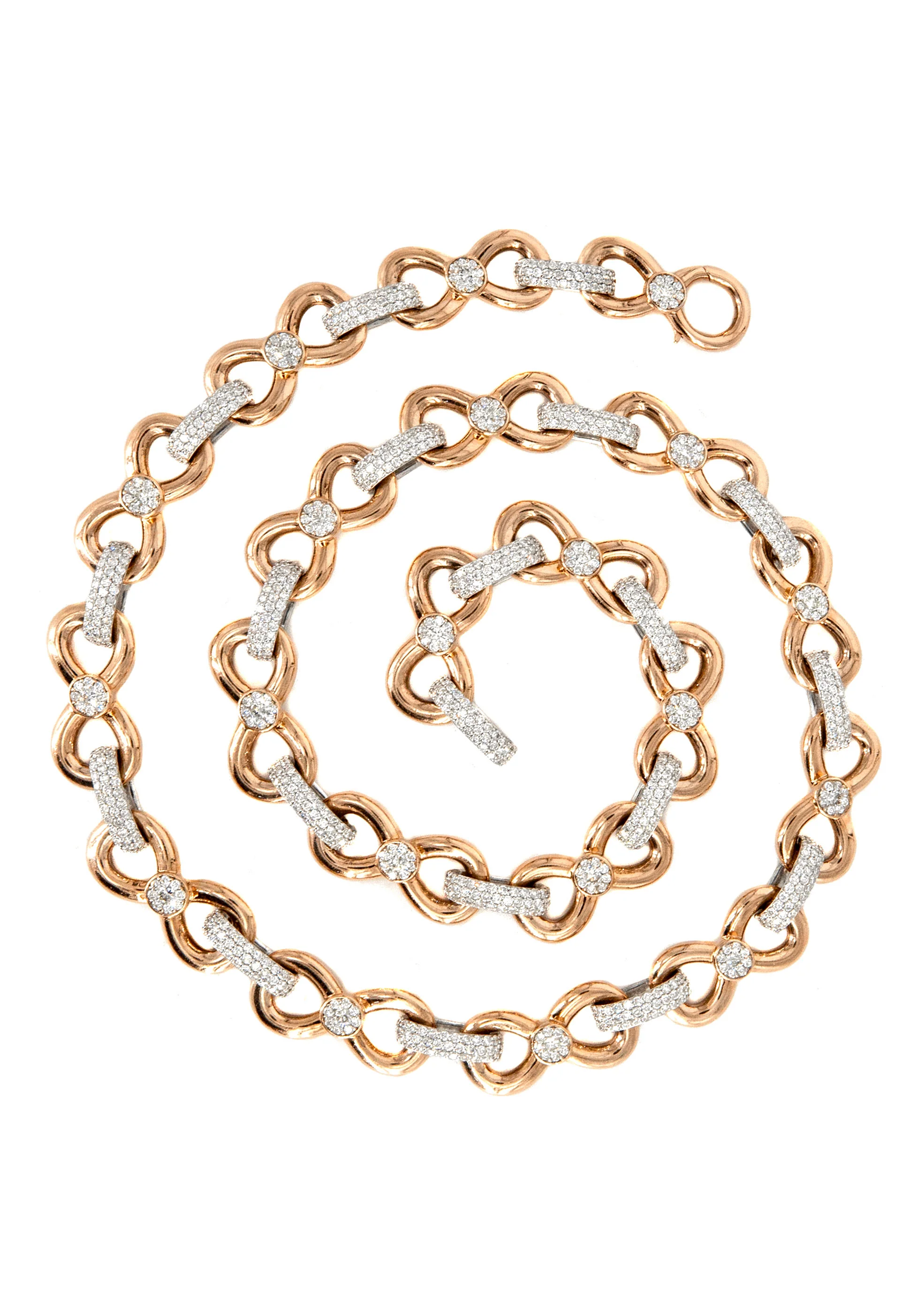High End Jewelry - Diamond Rose Gold Tie Bow Link Chain - Image 6