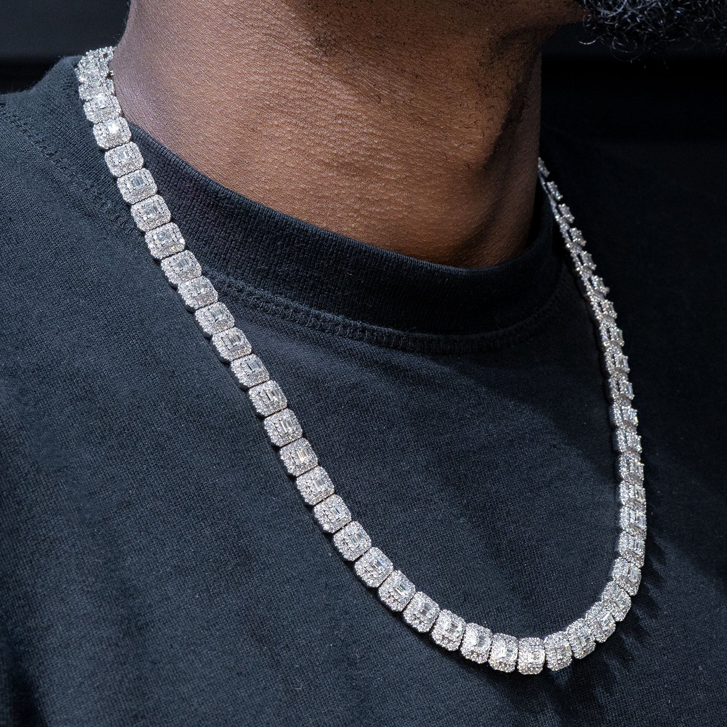 High End Jewelry - Diamond Baguette Tennis Iced Out Chain - Image 2