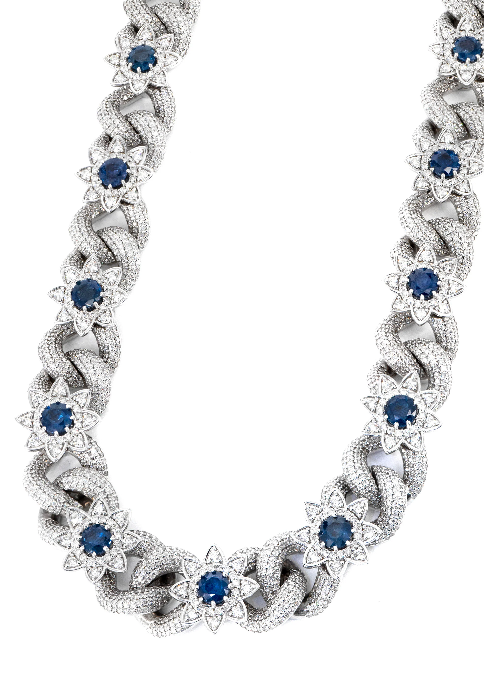 High End Jewelry - Iced Out Diamond Sapphire Chain - Image 5