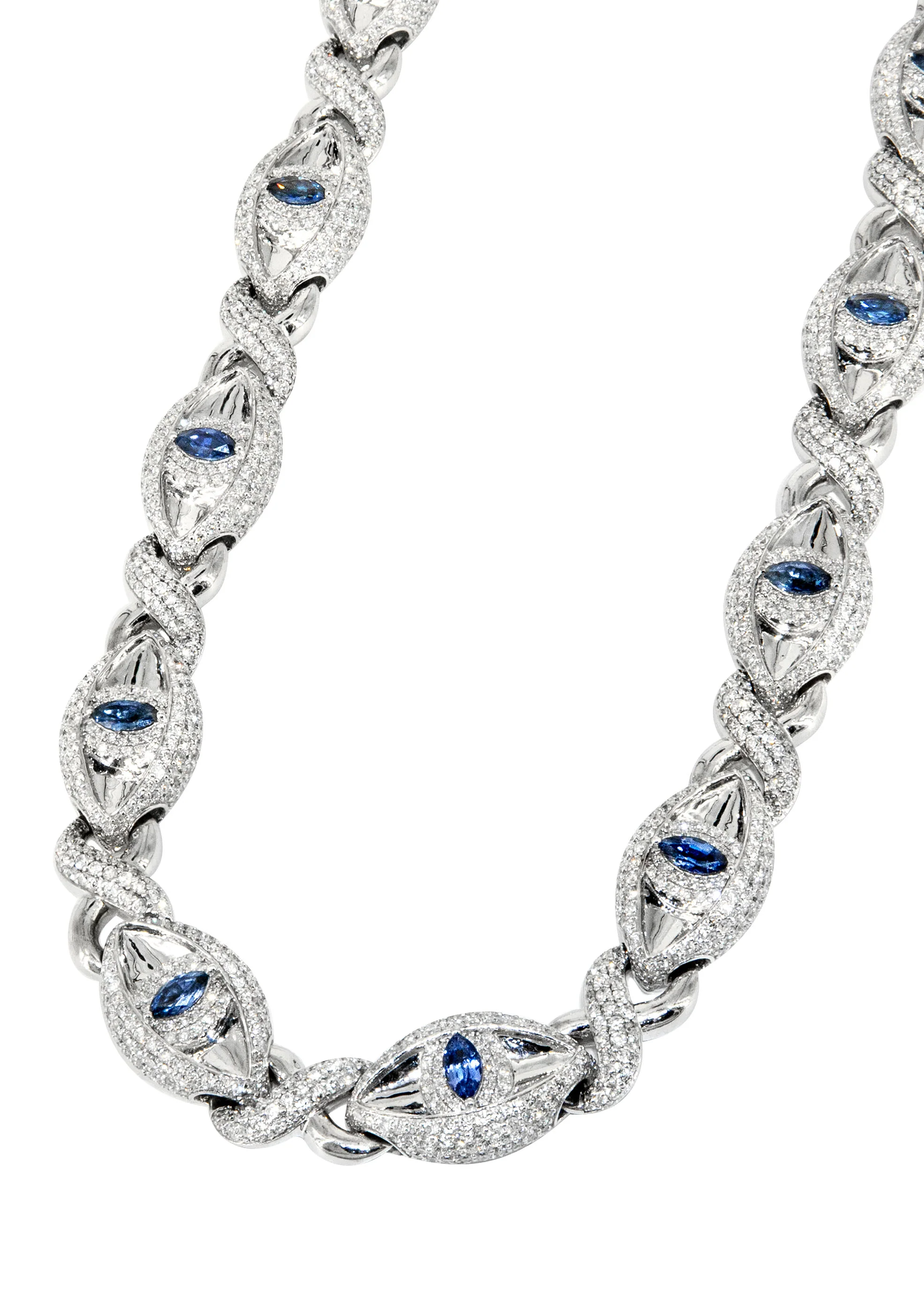 High End Jewelry - Diamond Evil Eye sapphire Iced Out Chain - Image 5