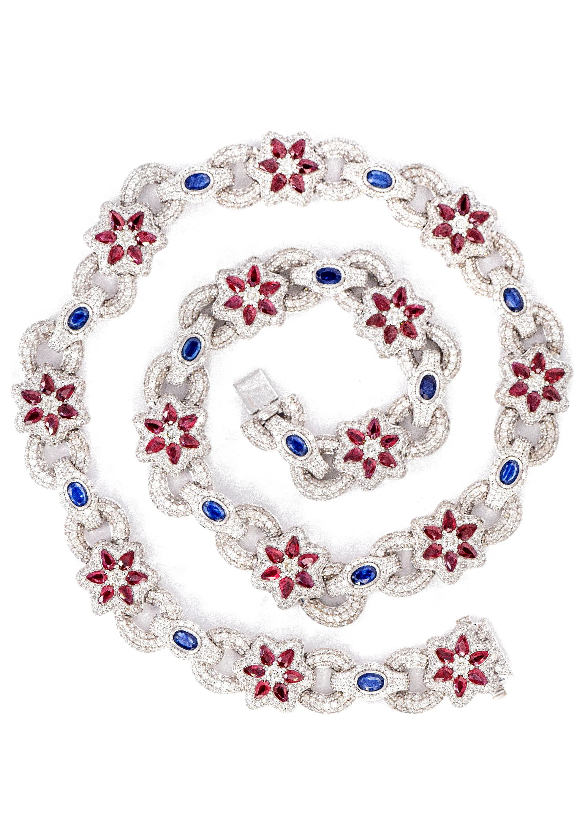 High End Jewelry - Iced Out Ruby & Sapphire Chain - Image 6