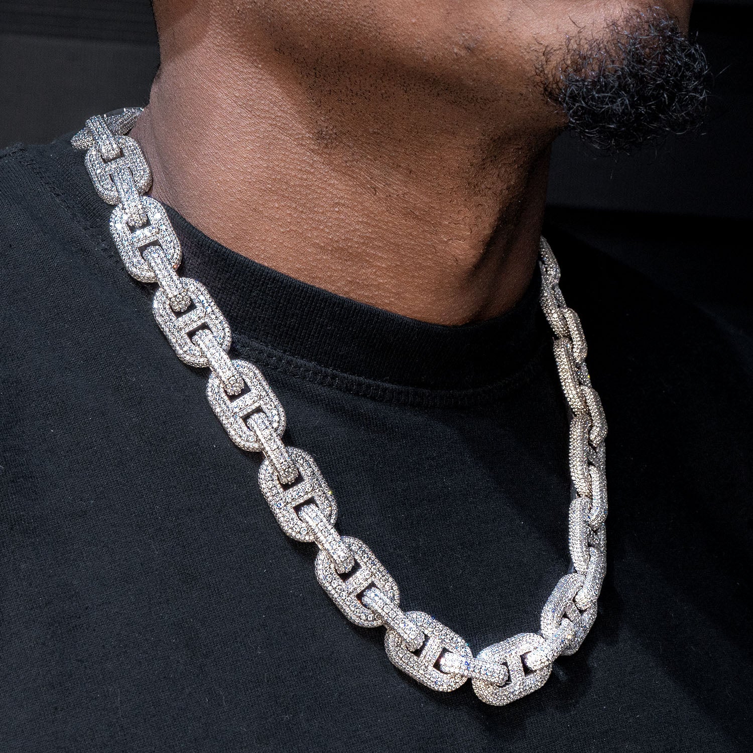 High End Jewelry - Iced Out Diamond Mariner Link Chain - Image 2