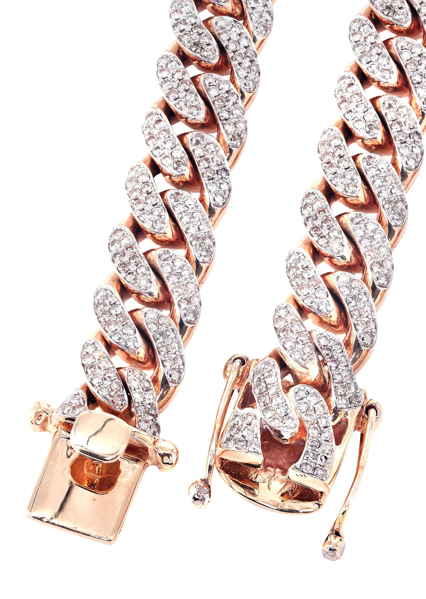 Rose Gold Iced Out Diamond Miami Cuban Link Chain Customizable (10MM-20MM) - Image 3