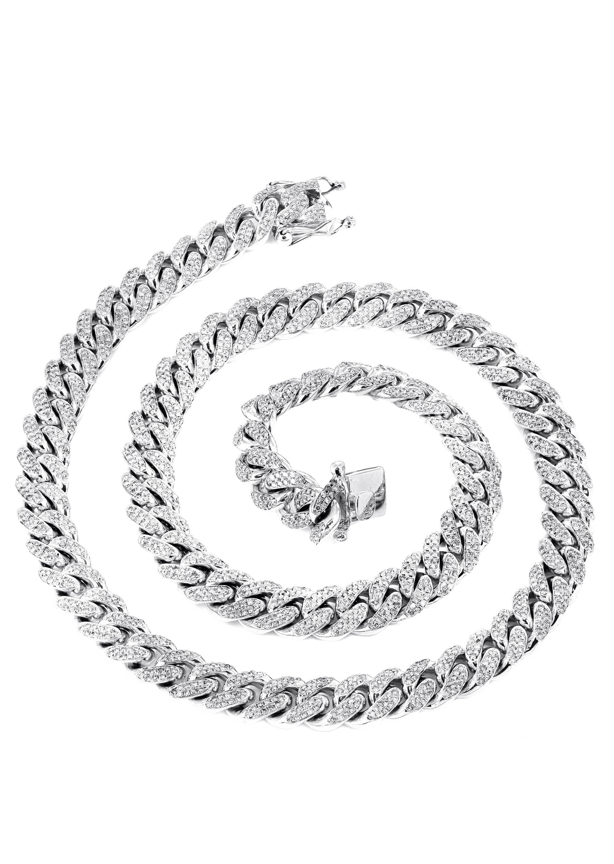 White Gold Iced Out Diamond Miami Cuban Link Chain Customizable (10MM-20MM) - Image 4