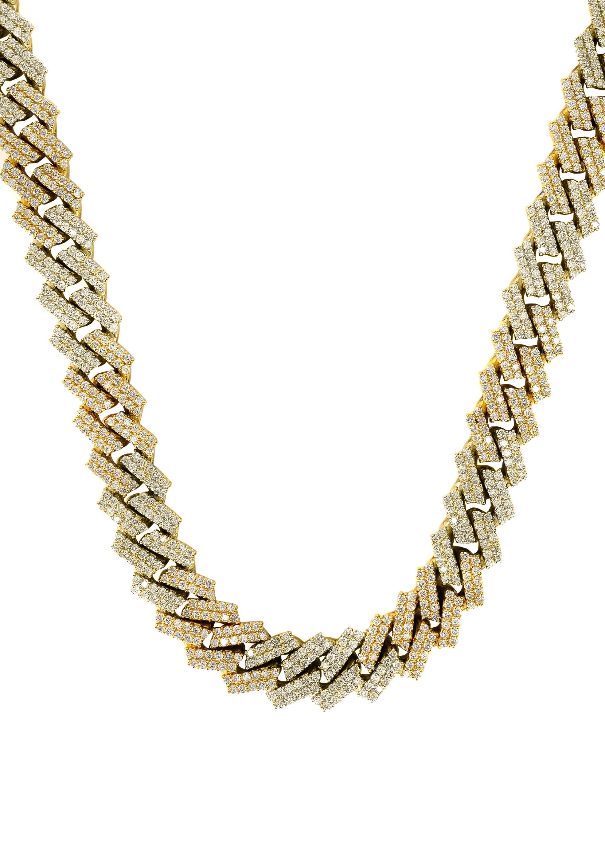 Iced Out Diamond Prong Cuban Link Yellow Gold Chain 10K/14K - Image 3
