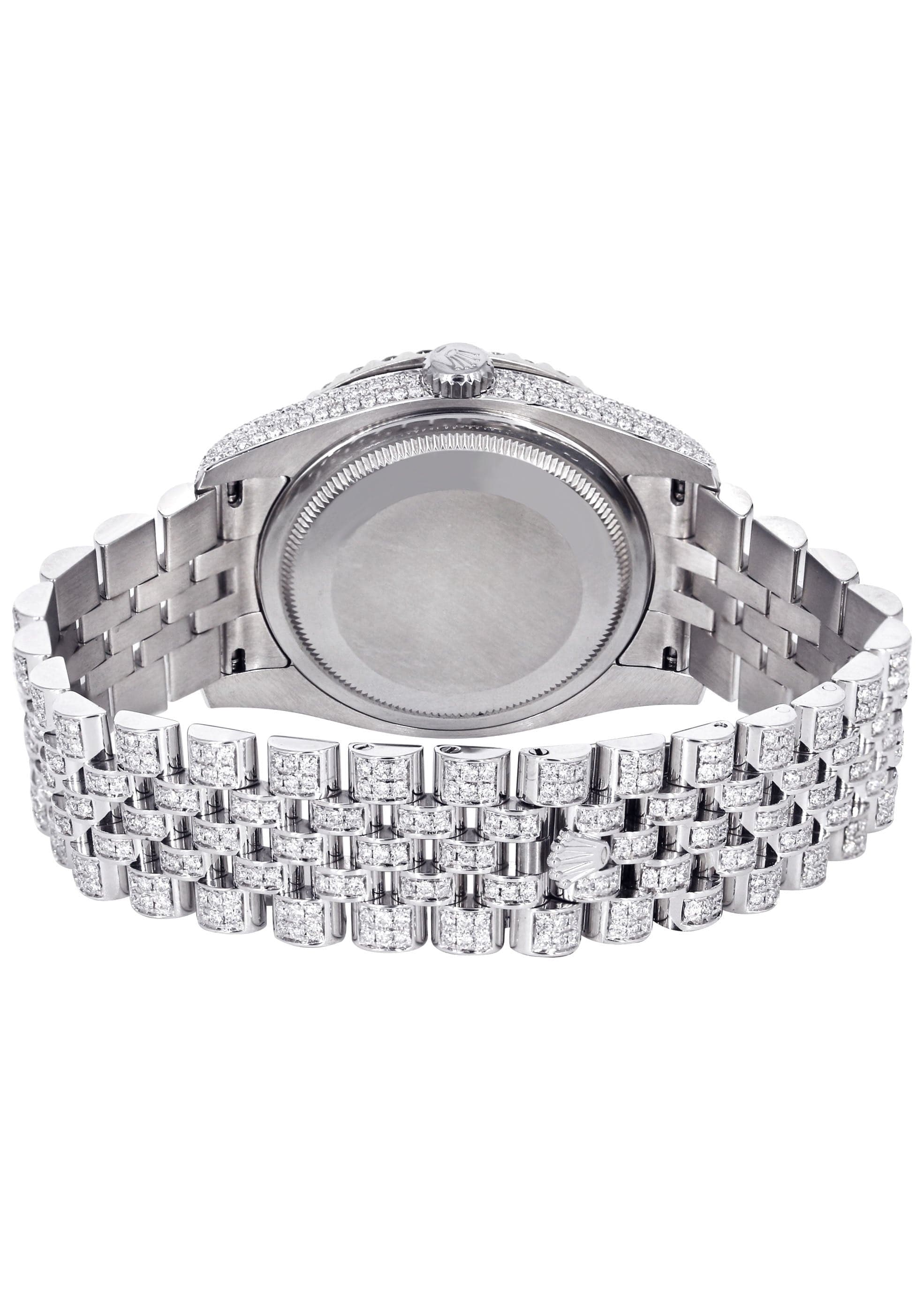 Iced Out Rolex Datejust 36 MM | Stainless Steel | 16.5 Carats of Diamonds | Blue Mother of Pearl Diamond Dial | Jubilee Band | Model 116200 - Image 5