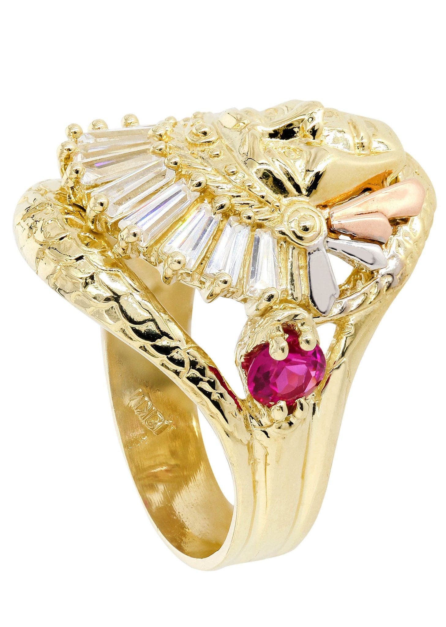 Indian  10K Gold Mens Ring | 10.9 Grams - Image 3