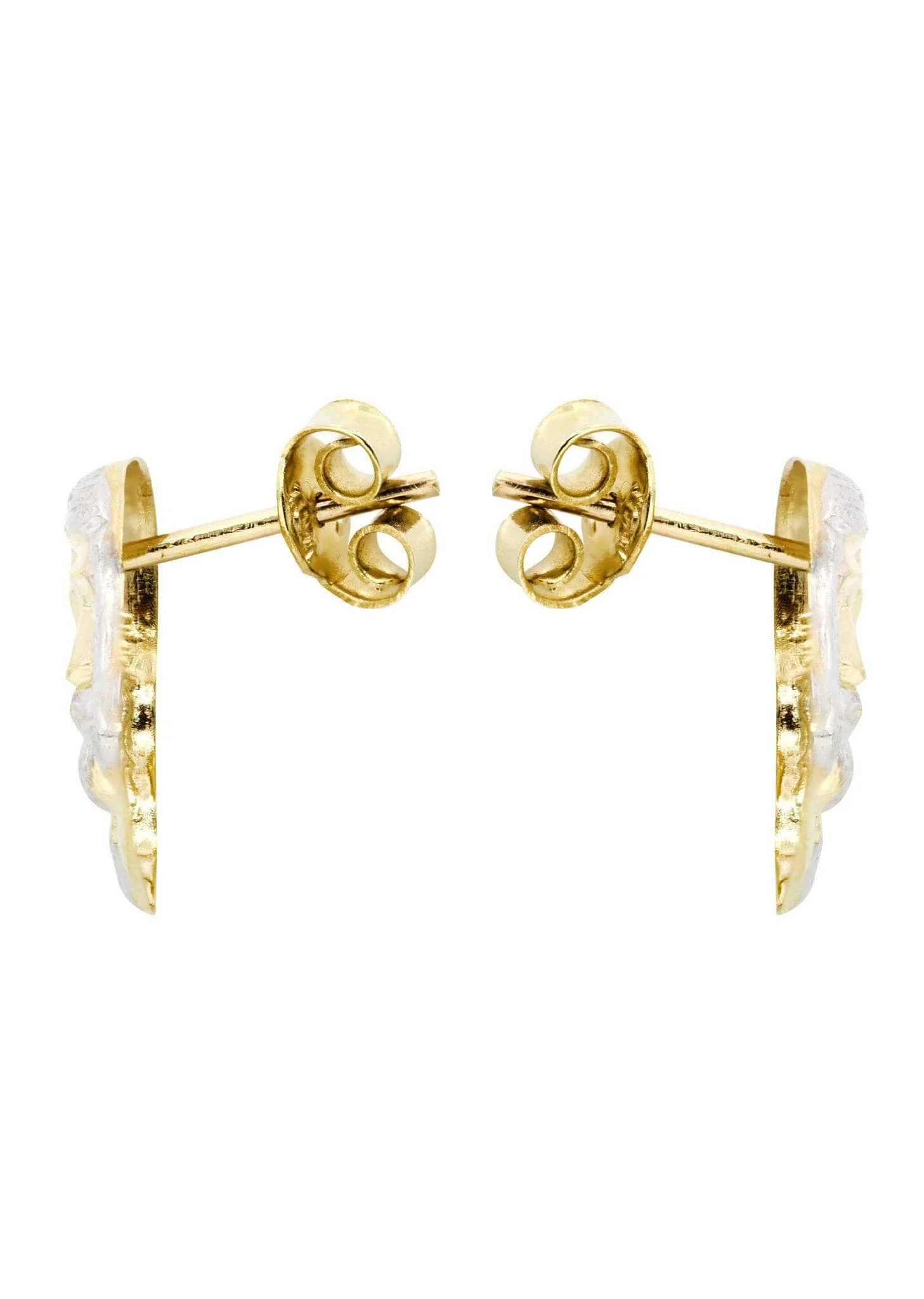 Jesus 10K Yellow Gold Studs | Appx. Diameter 0.5 Inches - Image 3