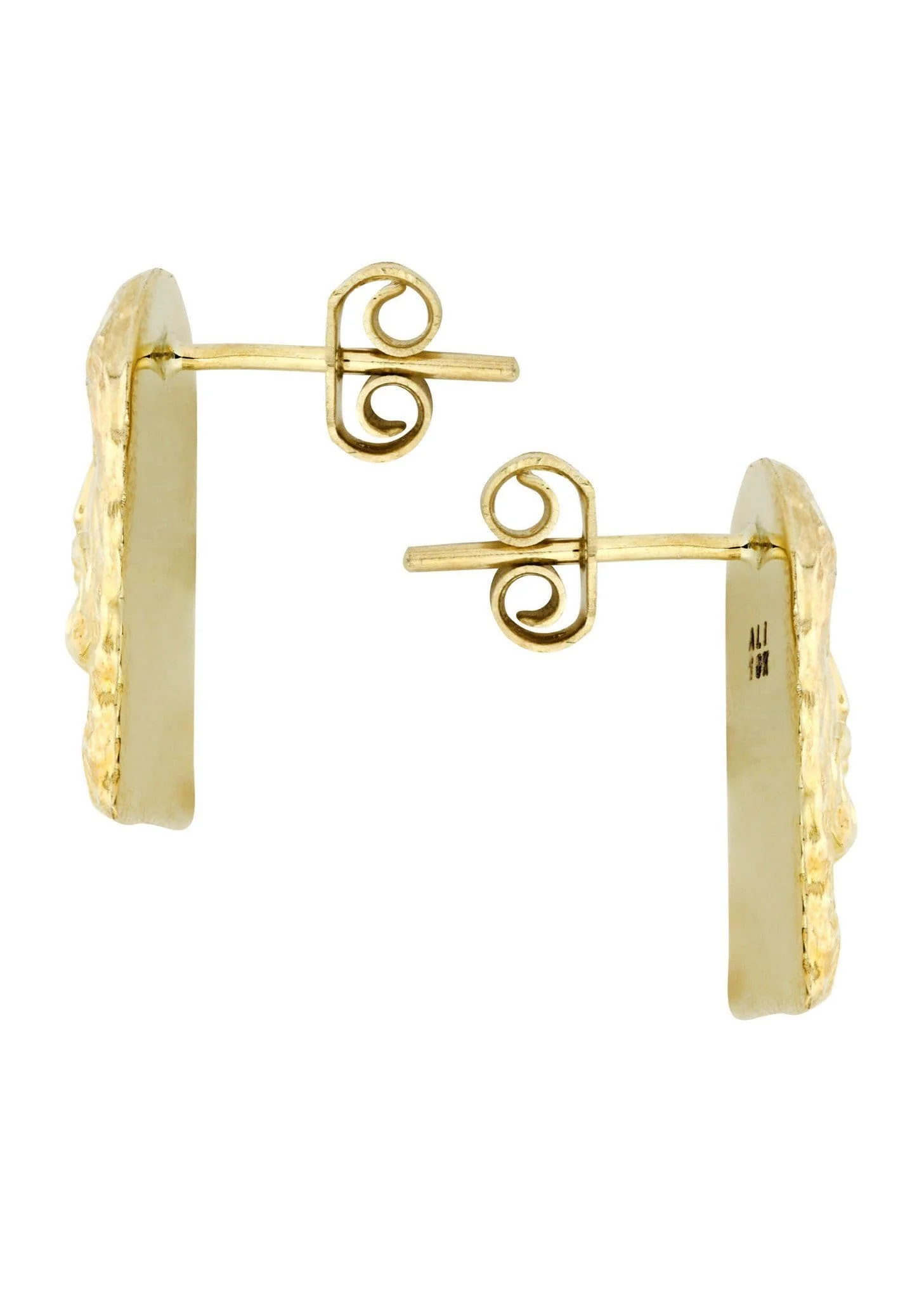 10K Jesus Head Gold Earrings For Men | Appx 1/2 Inches Wide - Image 3