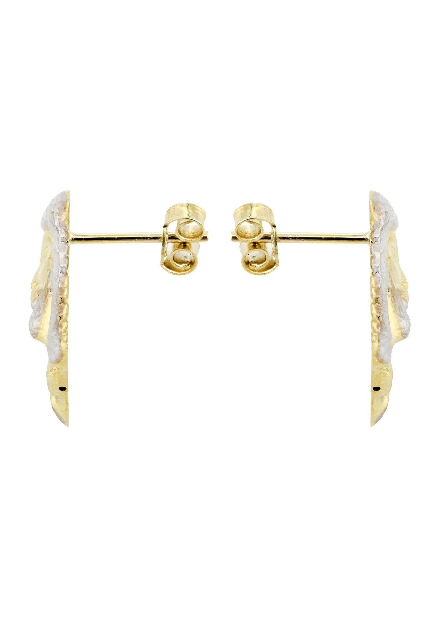 10K Jesus Head Gold Earrings For Men | Appx 1/2 Inches Wide - Image 3