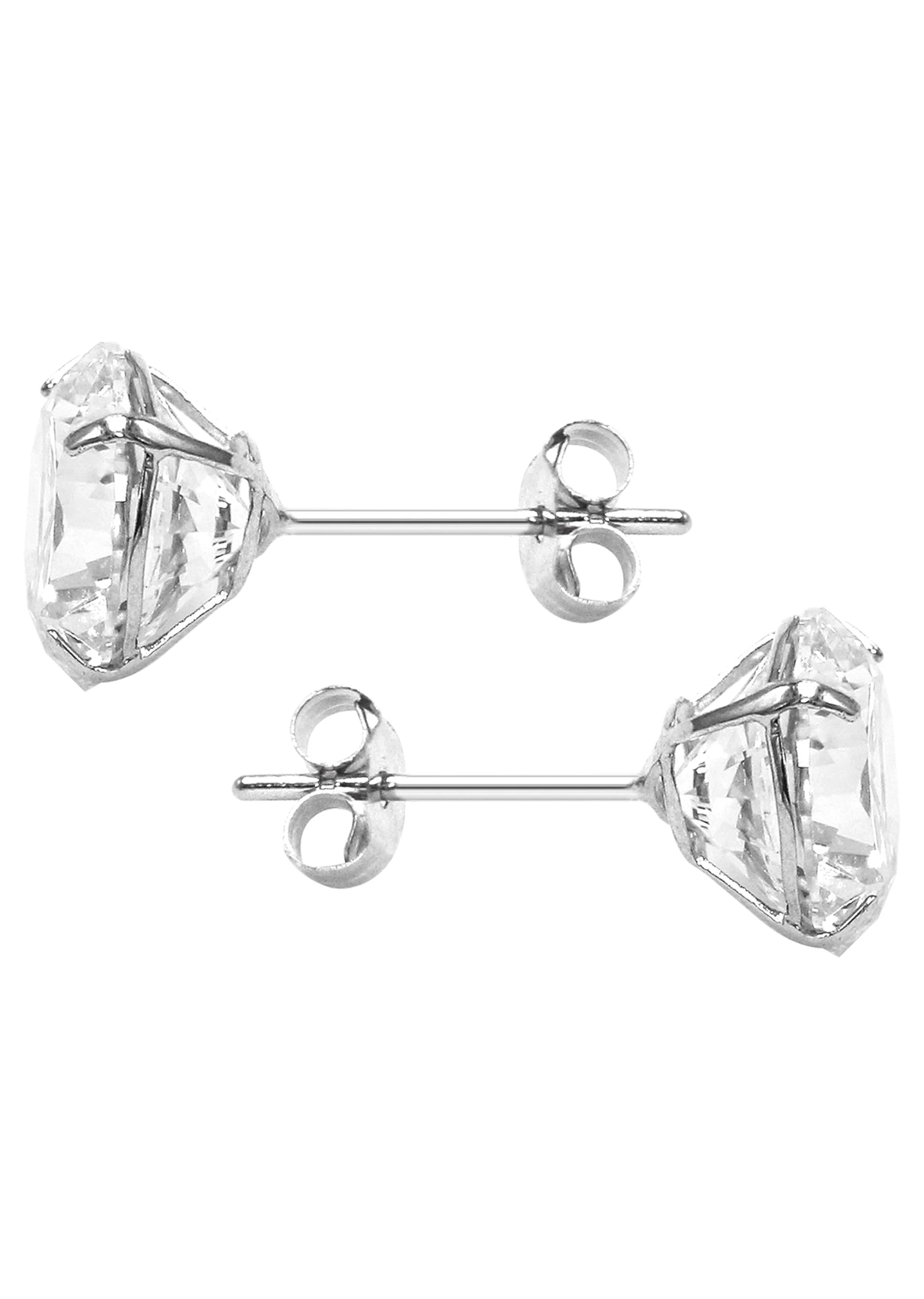 Lab Grown Diamond Stud Earrings - 14K White Gold | 2 Carats - Image 2