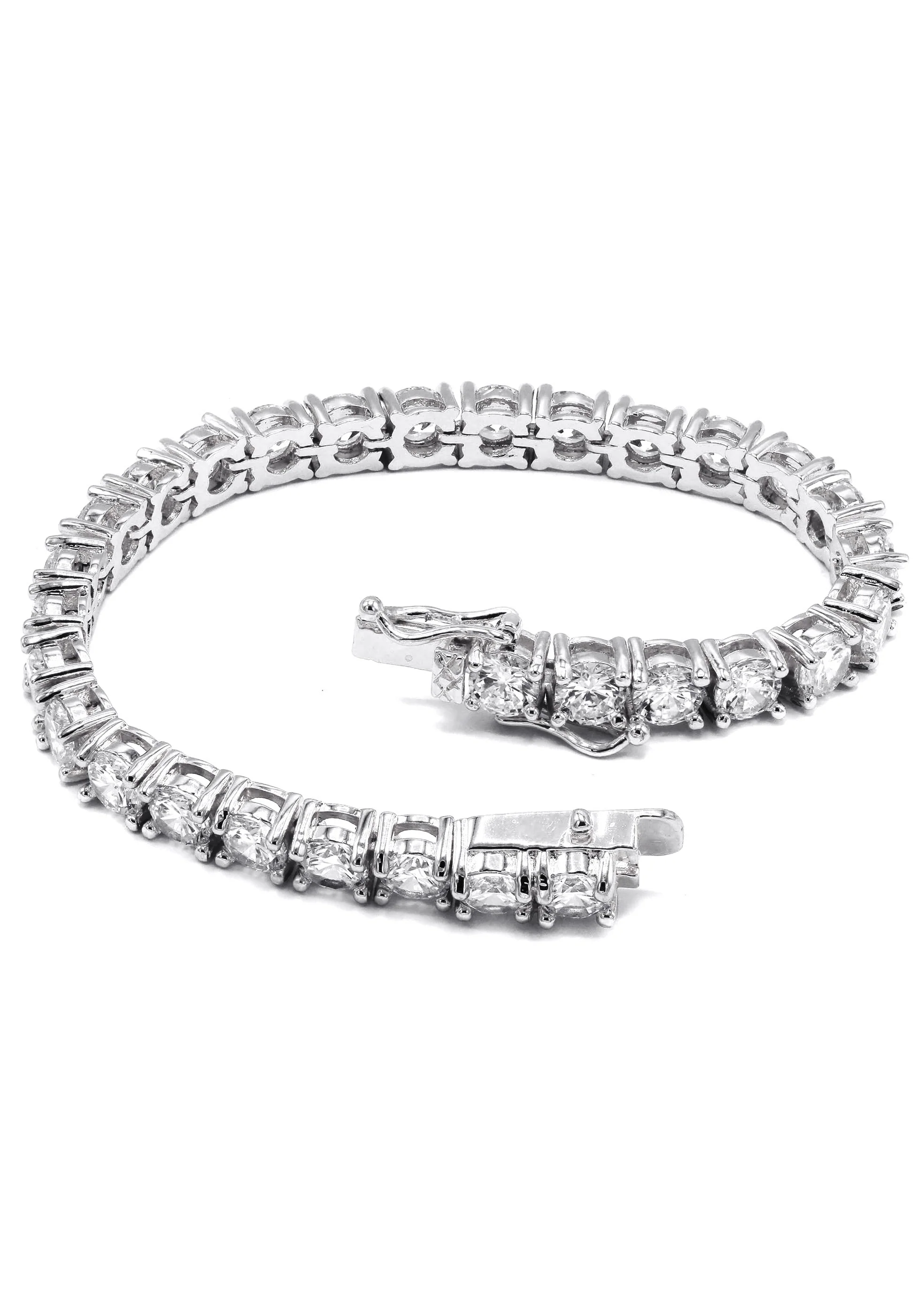 Lab Grown Diamond Tennis Bracelet - 14K White Gold - Image 3