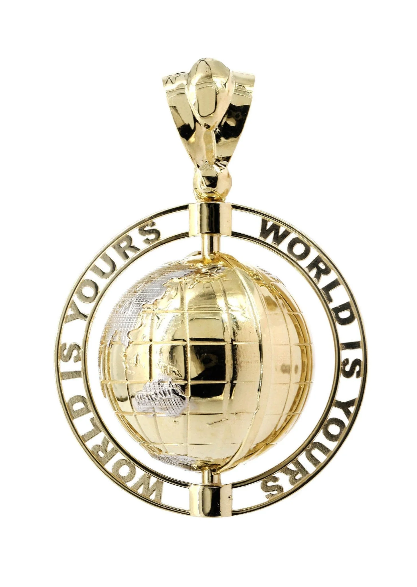 Large World Is Mine Pendant 10K Gold | 35 Grams