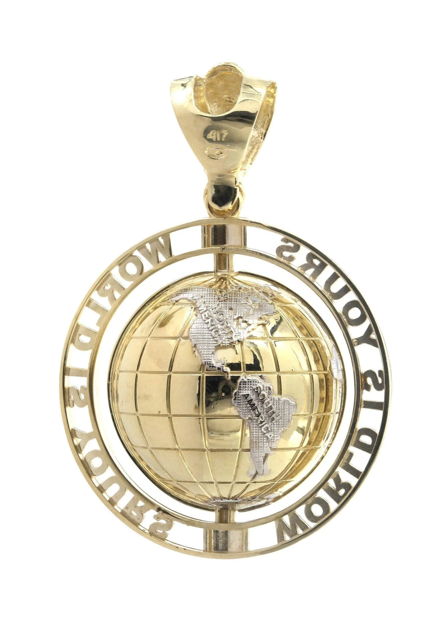 Large World Is Mine Pendant 10K Gold | 35 Grams - Image 2
