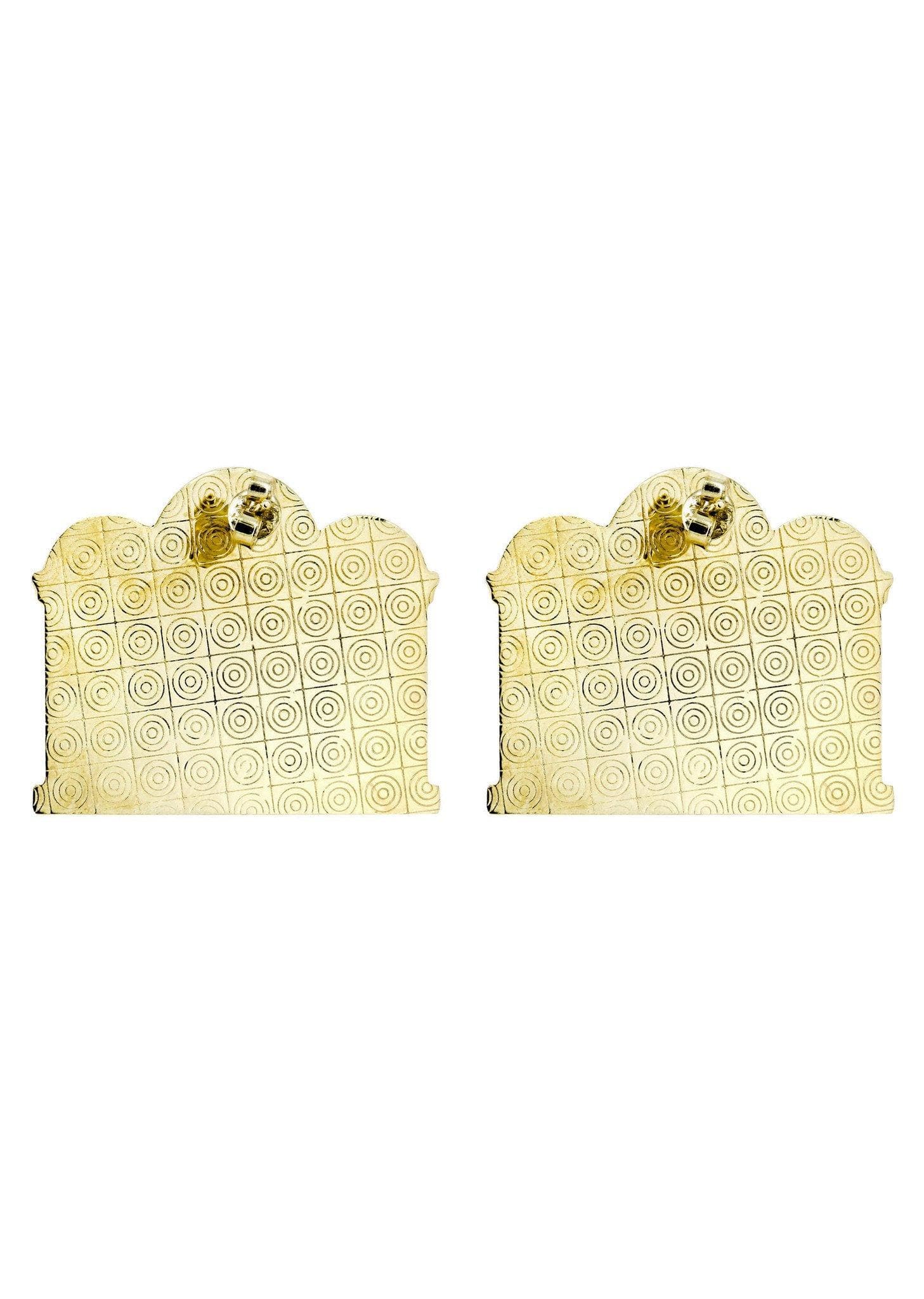 10K Last Supper Gold Earrings For Men | Appx 1 3/8 Inches Wide - Image 2