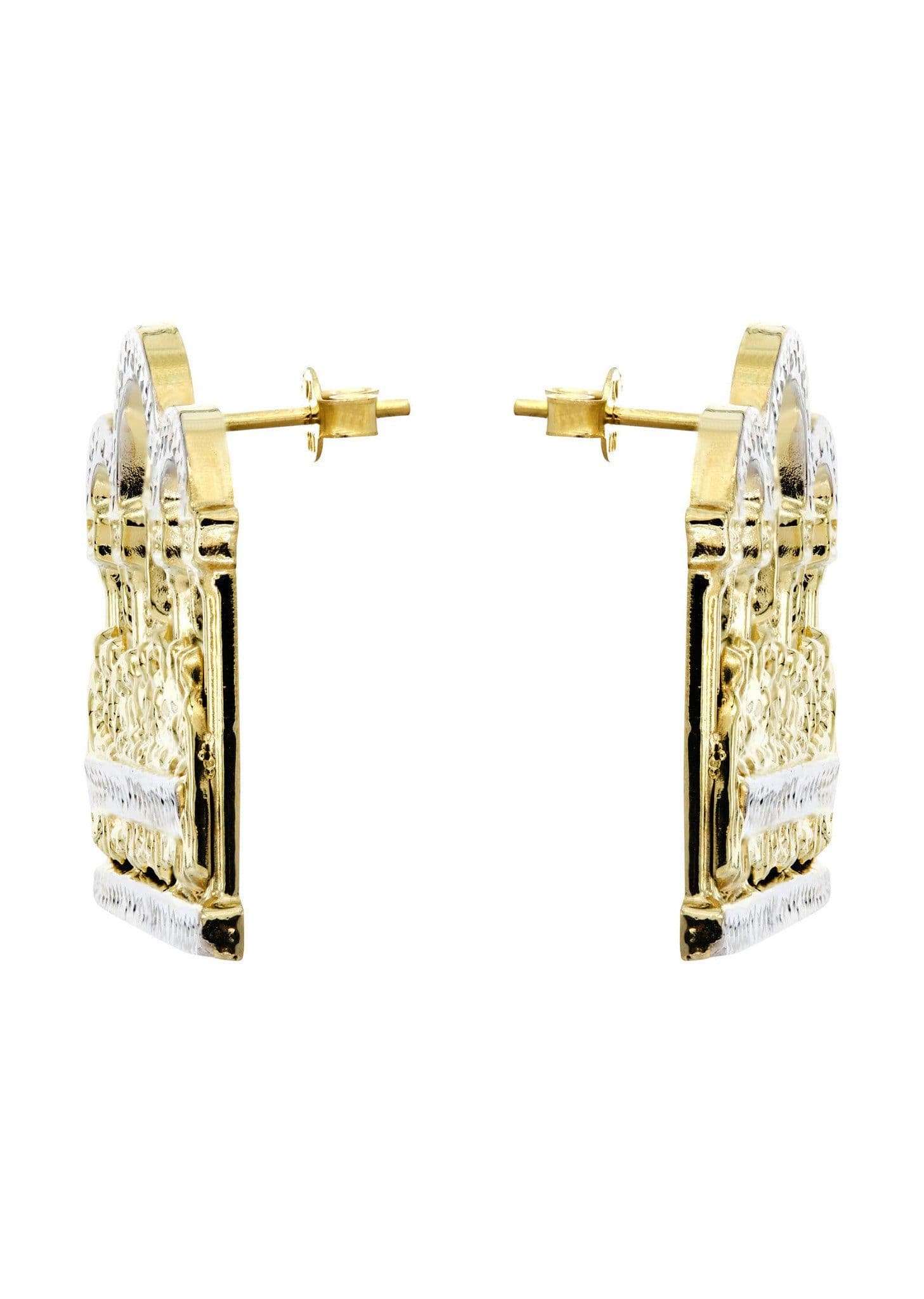 10K Last Supper Gold Earrings For Men | Appx 1 3/8 Inches Wide - Image 3