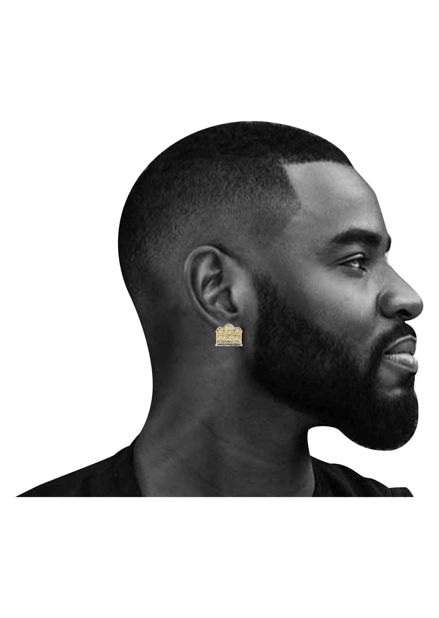 10K Last Supper Gold Earrings For Men | Appx 1 3/8 Inches Wide - Image 4