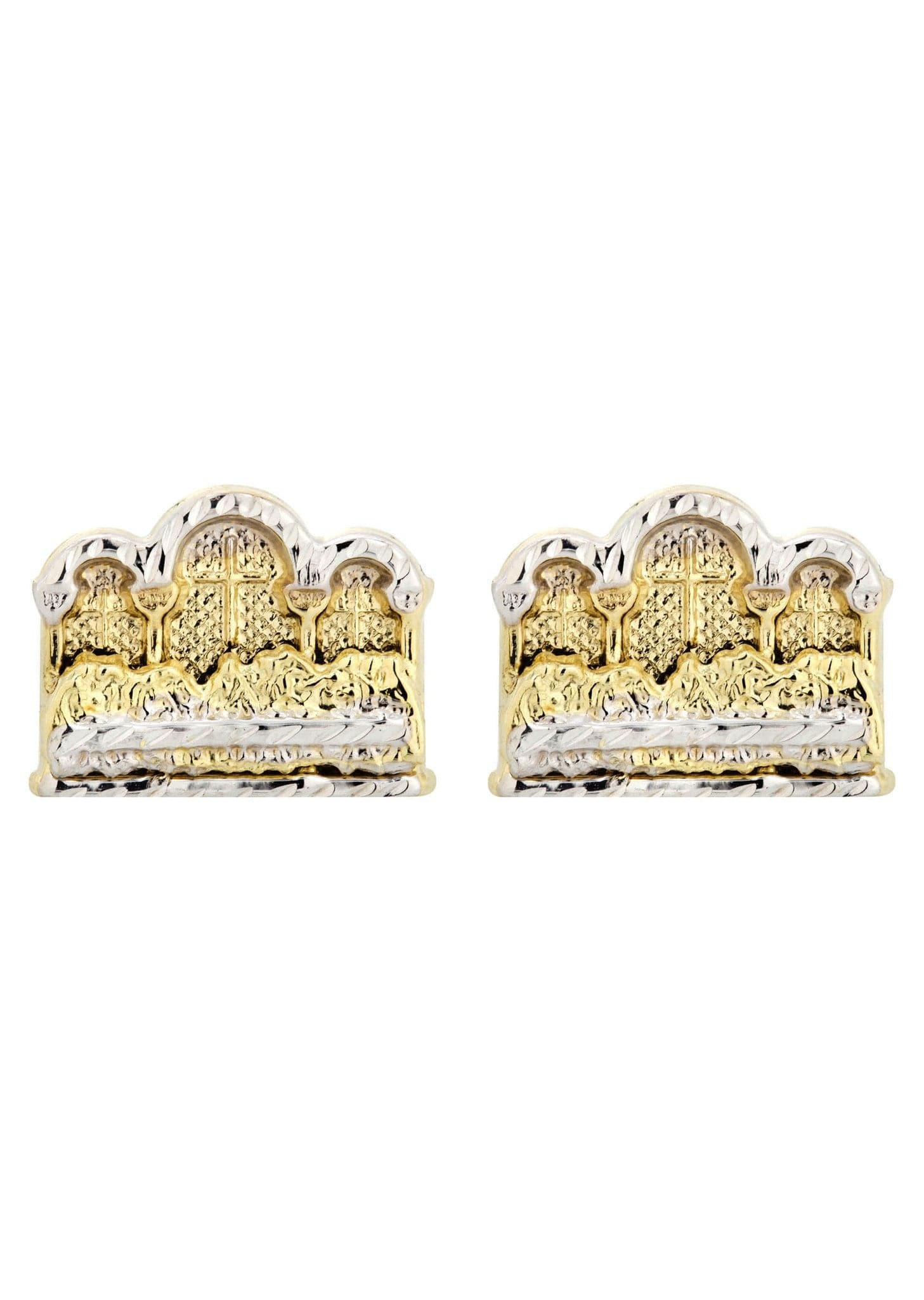 Last Supper 10K Yellow Gold Studs | Appx. Diameter 0.5 Inches